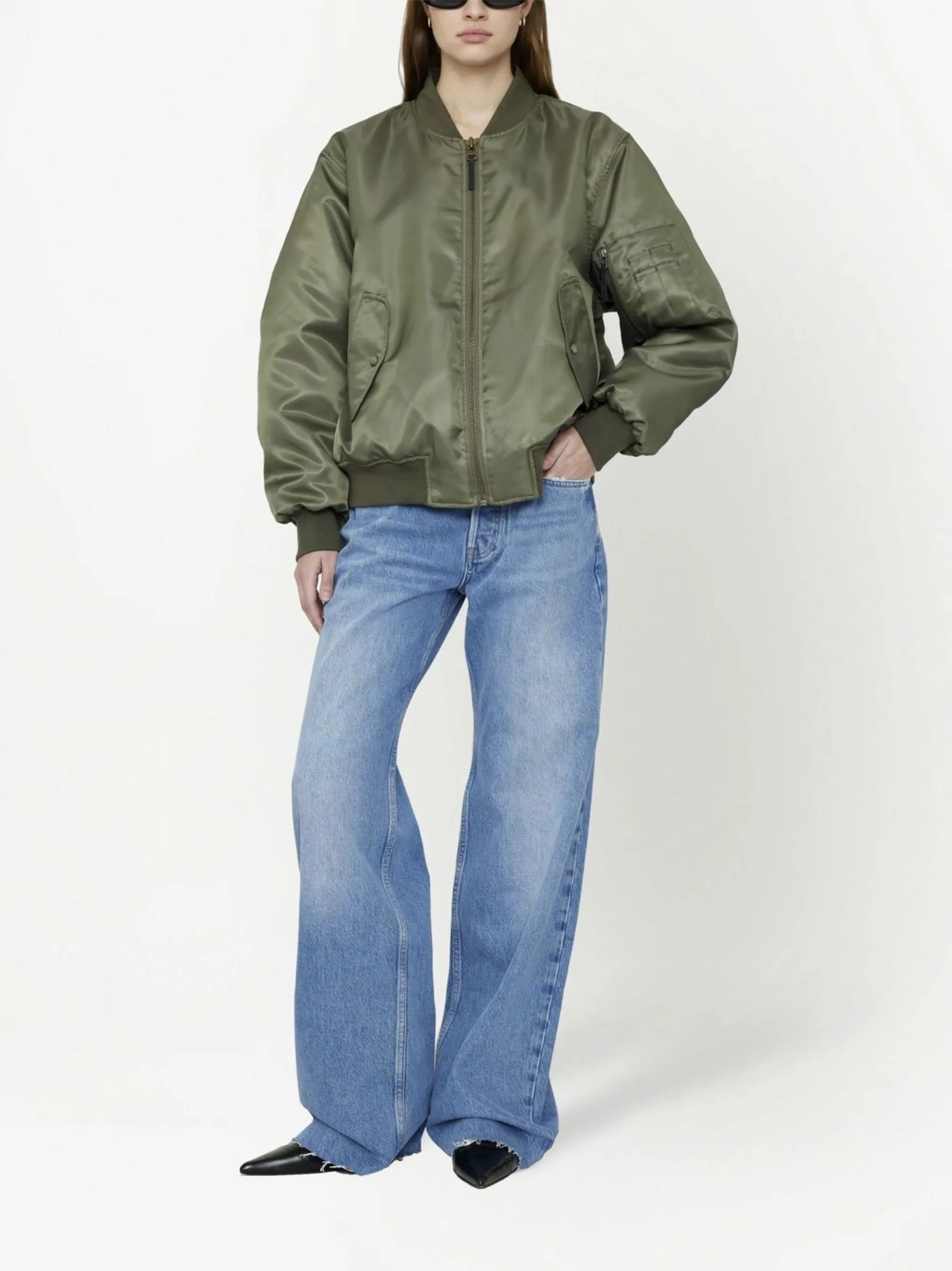 Anine Bing Leon Satin Bomber Jacket - 3