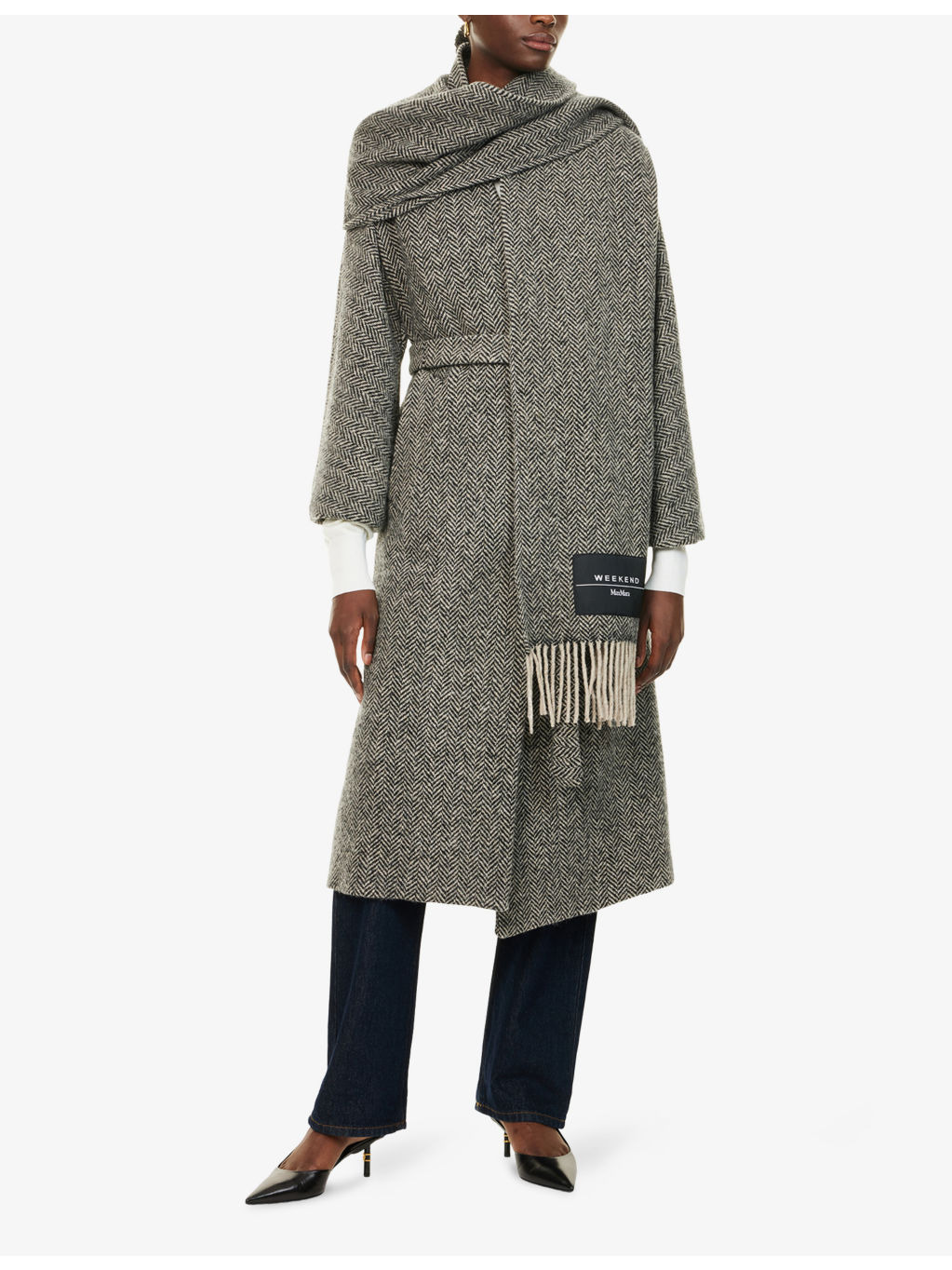 Zenica Chevron-Print Wool-Blend Coat - 2