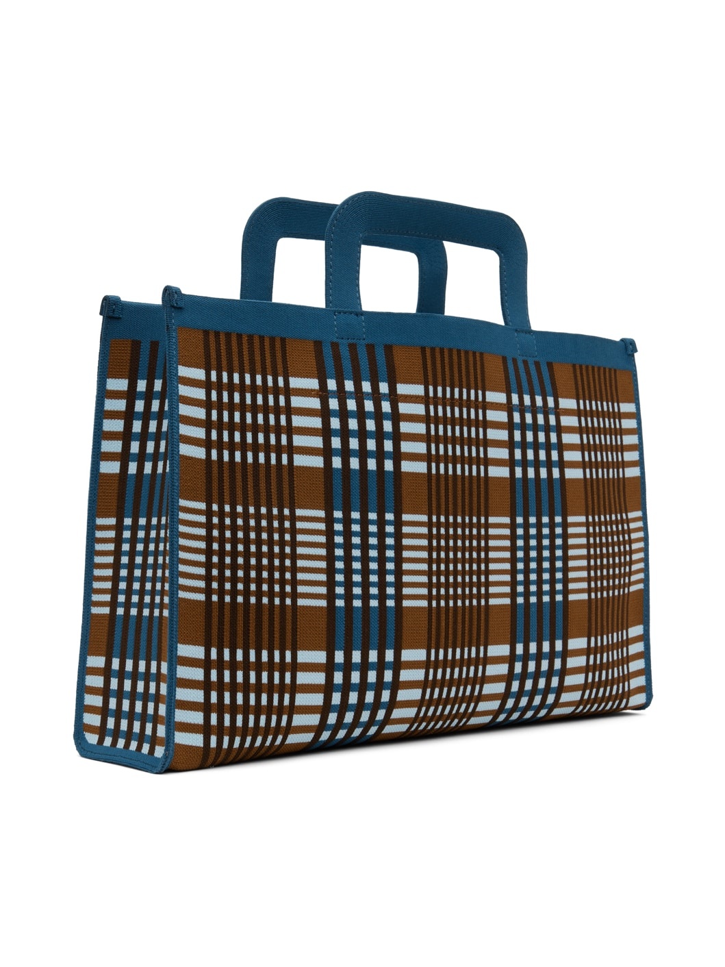 Blue & Brown Knit Briefcase - 3