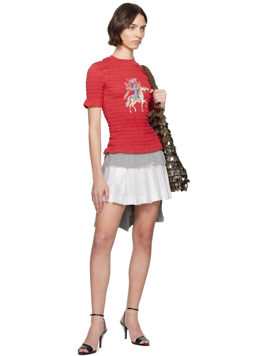 Red Camelot Shirred T-shirt - 4