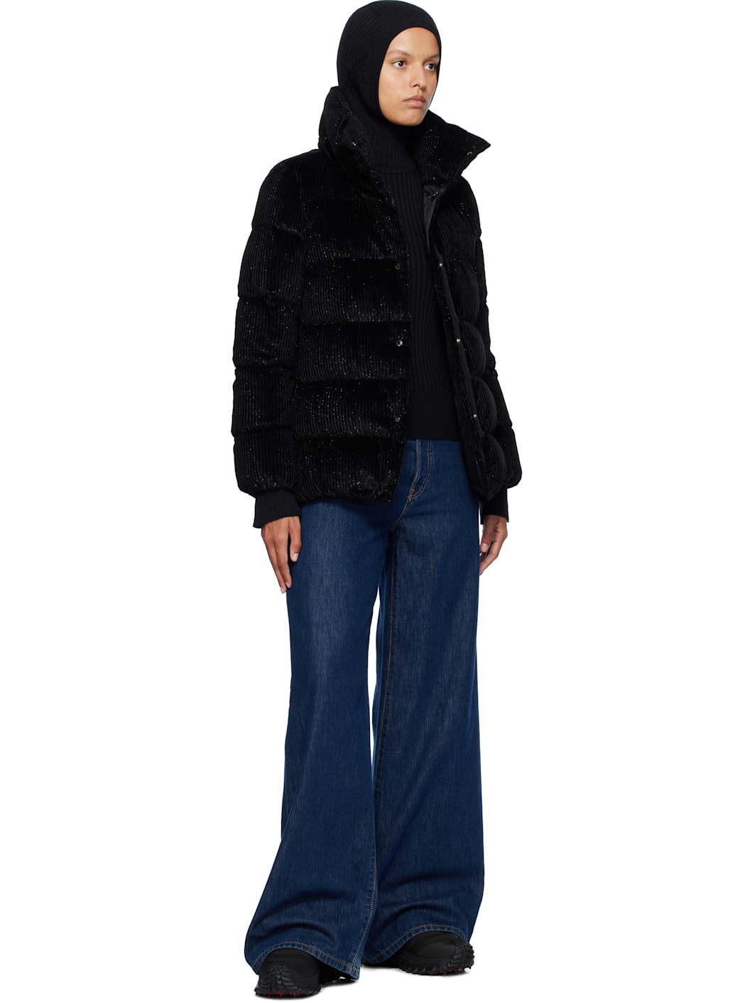 Black Cochevisse Corduroy Short Down Jacket - 5