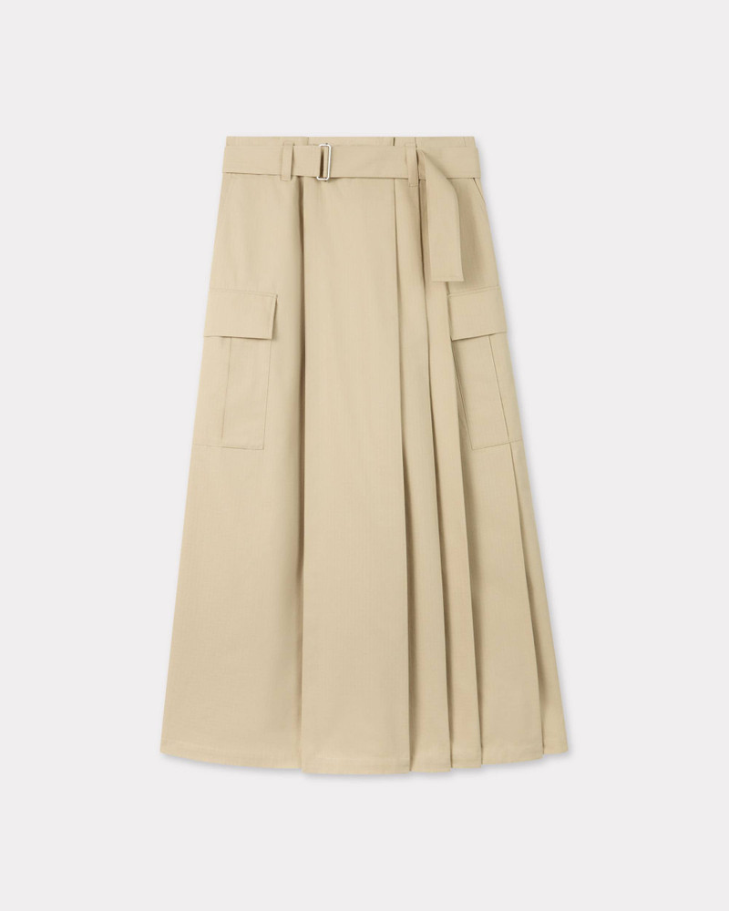 Cargo long skirt in cotton ripstop - 1