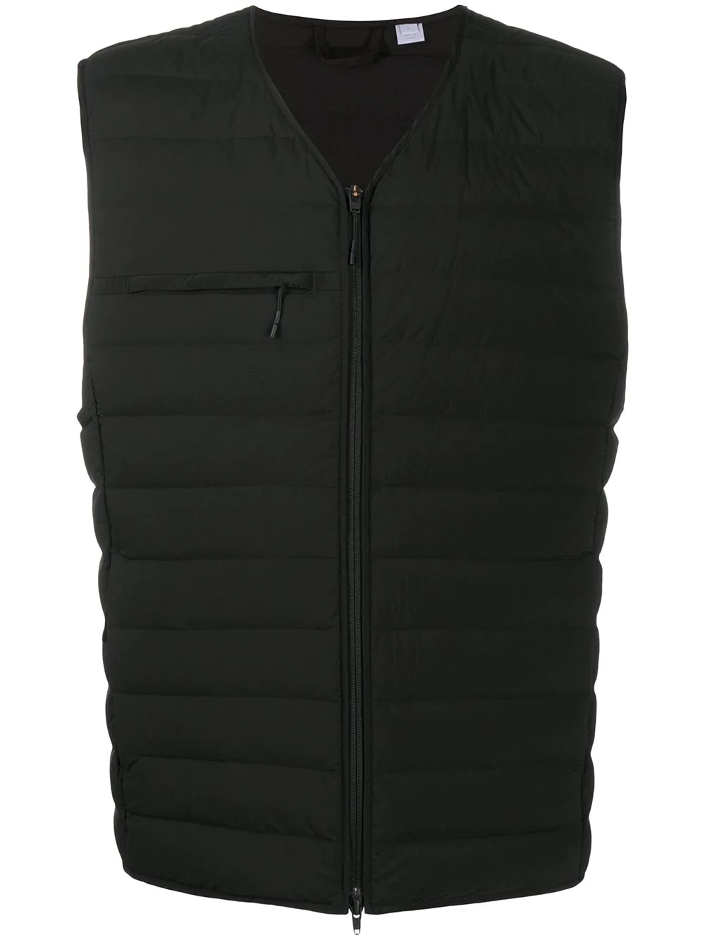 logo-print padded gilet - 1