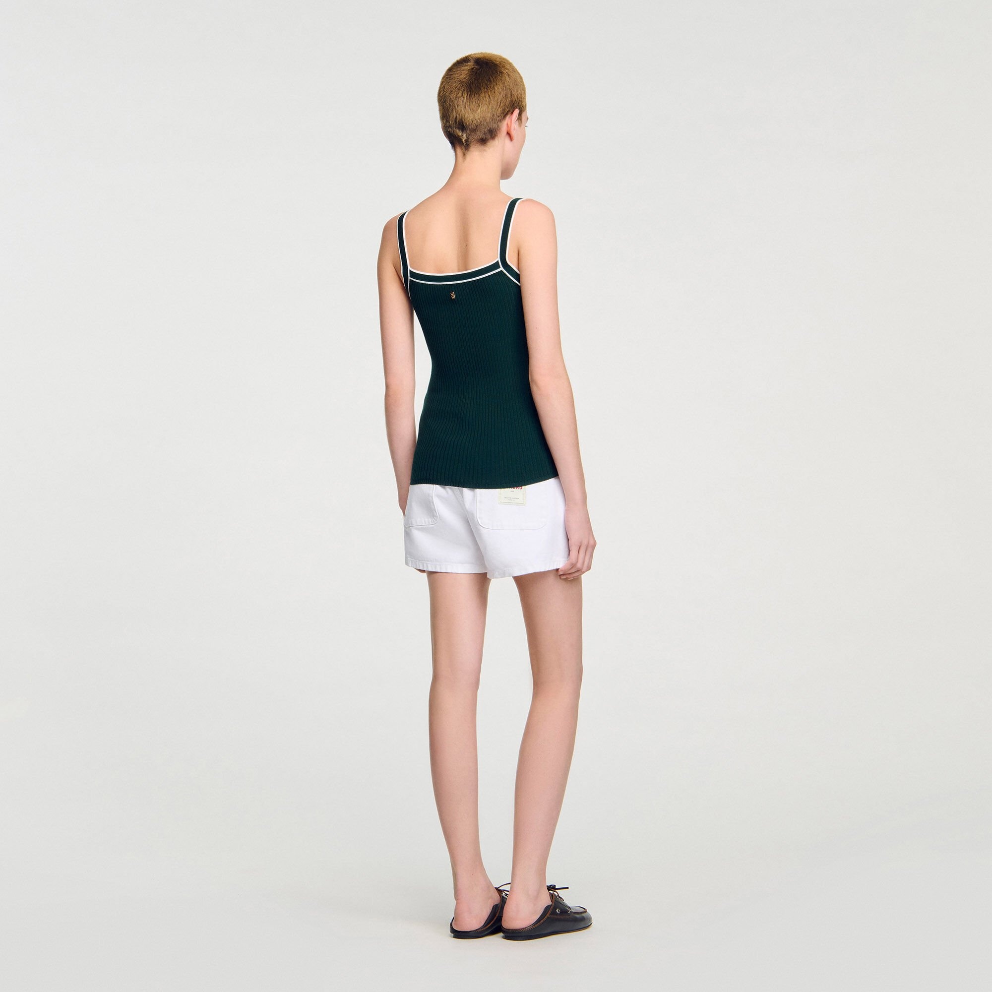 TWO-TONE KNIT VEST TOP - 5