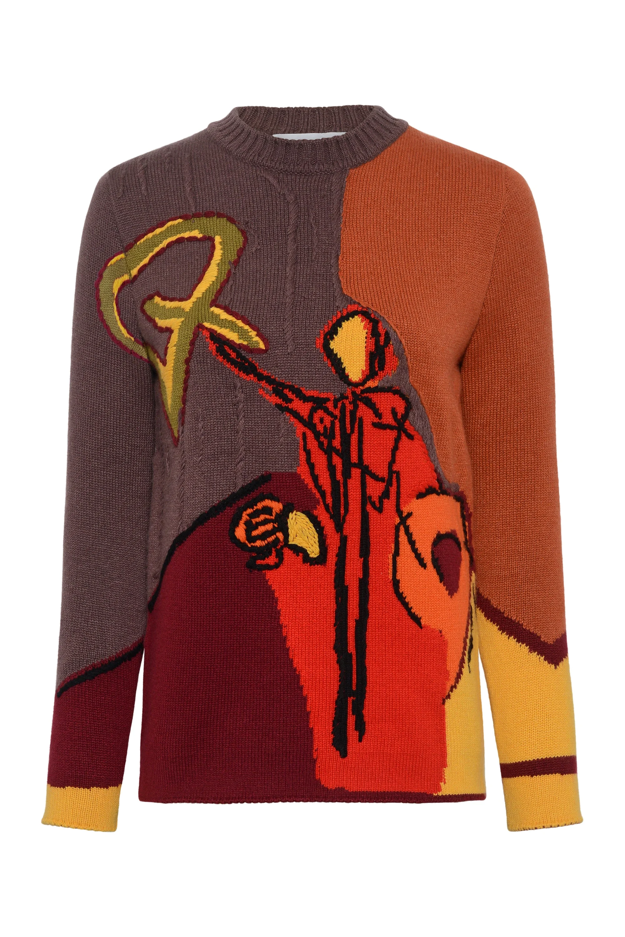 Arcana Knit Sweater in Fire Multi Cashmere - 1