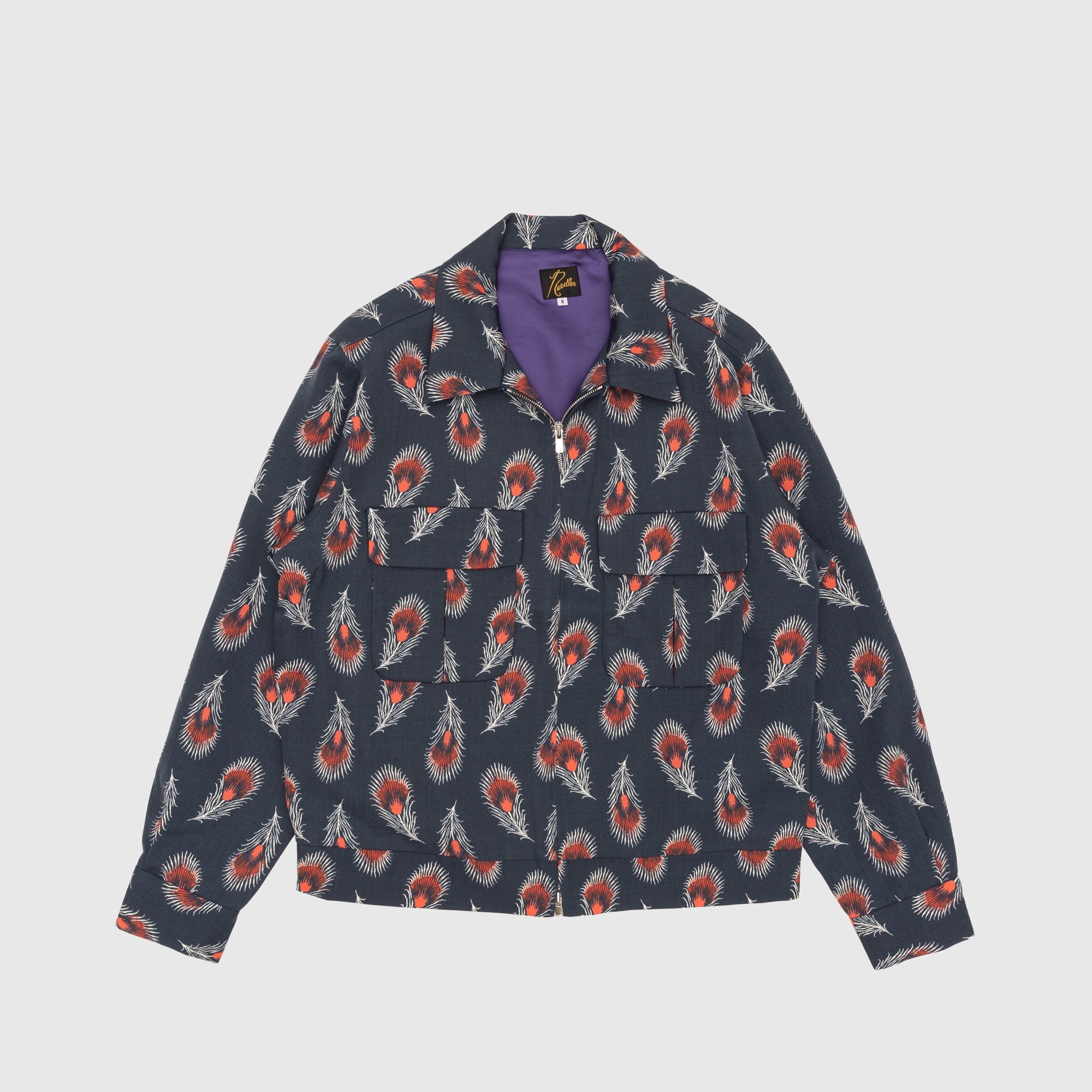 WOOL GABARDINE PRINTED SPORT JACKET - 1