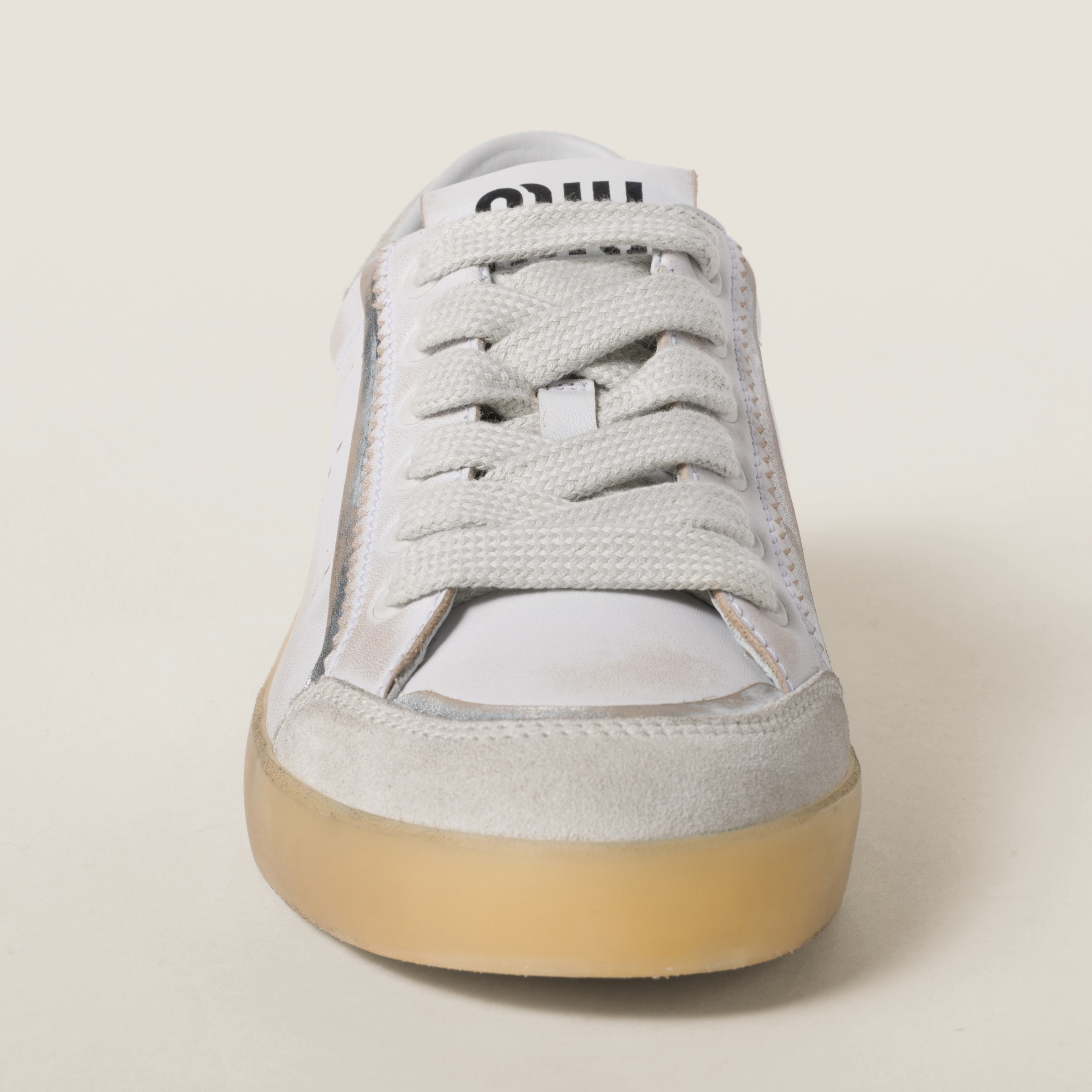 Bleached leather sneakers - 4