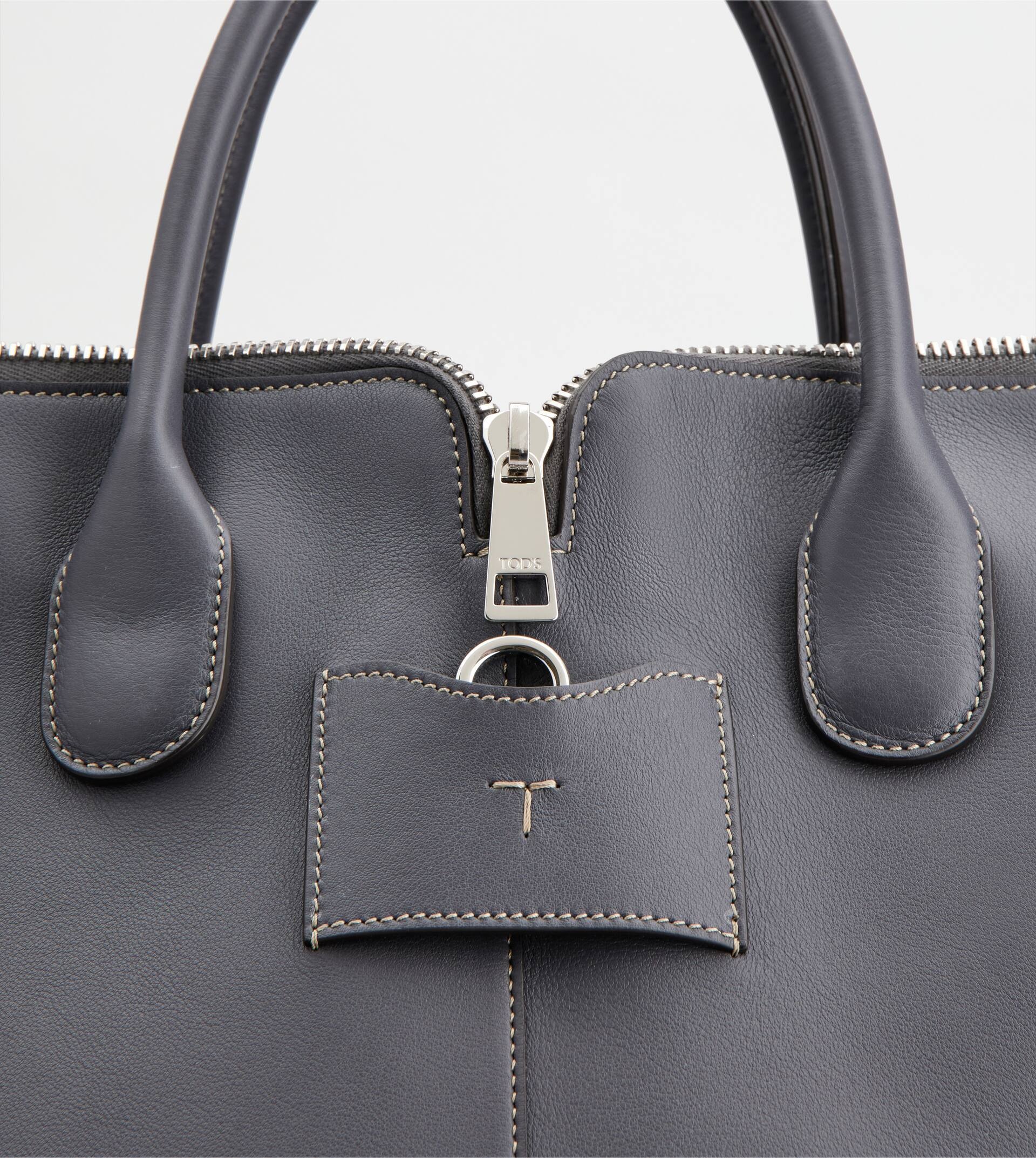 TOD'S DI BAG SWING IN LEATHER LARGE - GREY - 6