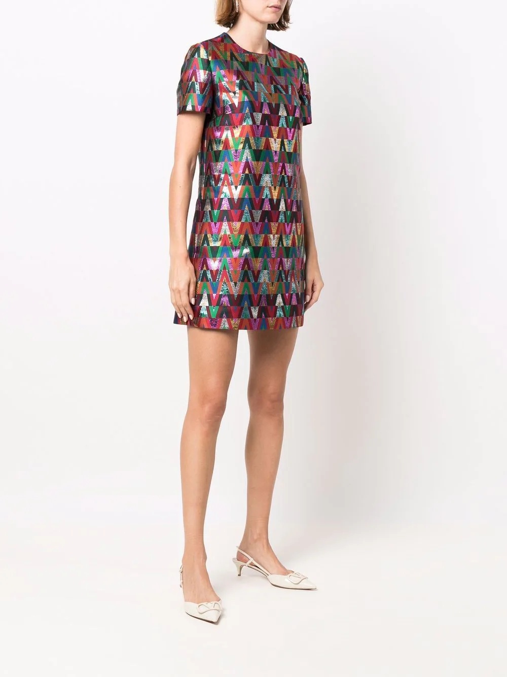 logo-print short dress - 3