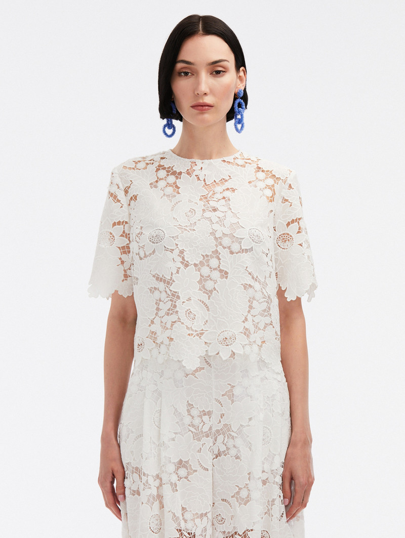 MIXED BOTANICAL GUIPURE LACE TOP 1