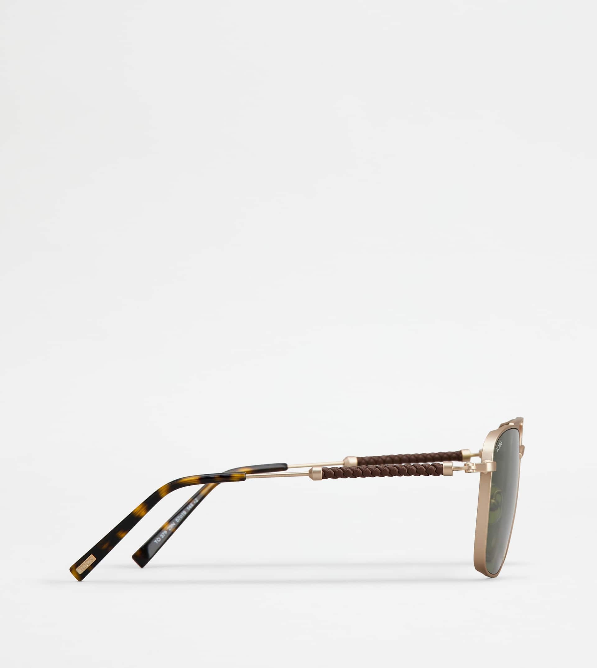 SUNGLASSES WITH TEMPLES IN LEATHER - PINK - 2