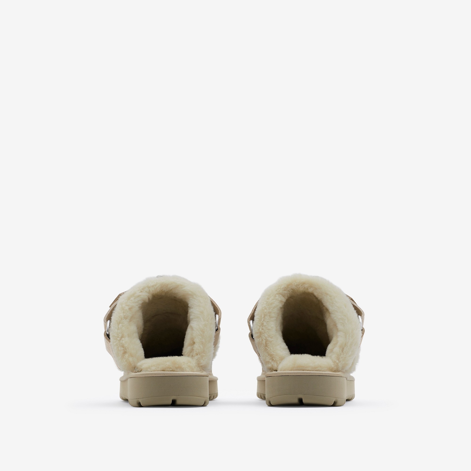 Suede and Shearling Chubby Mules - 4