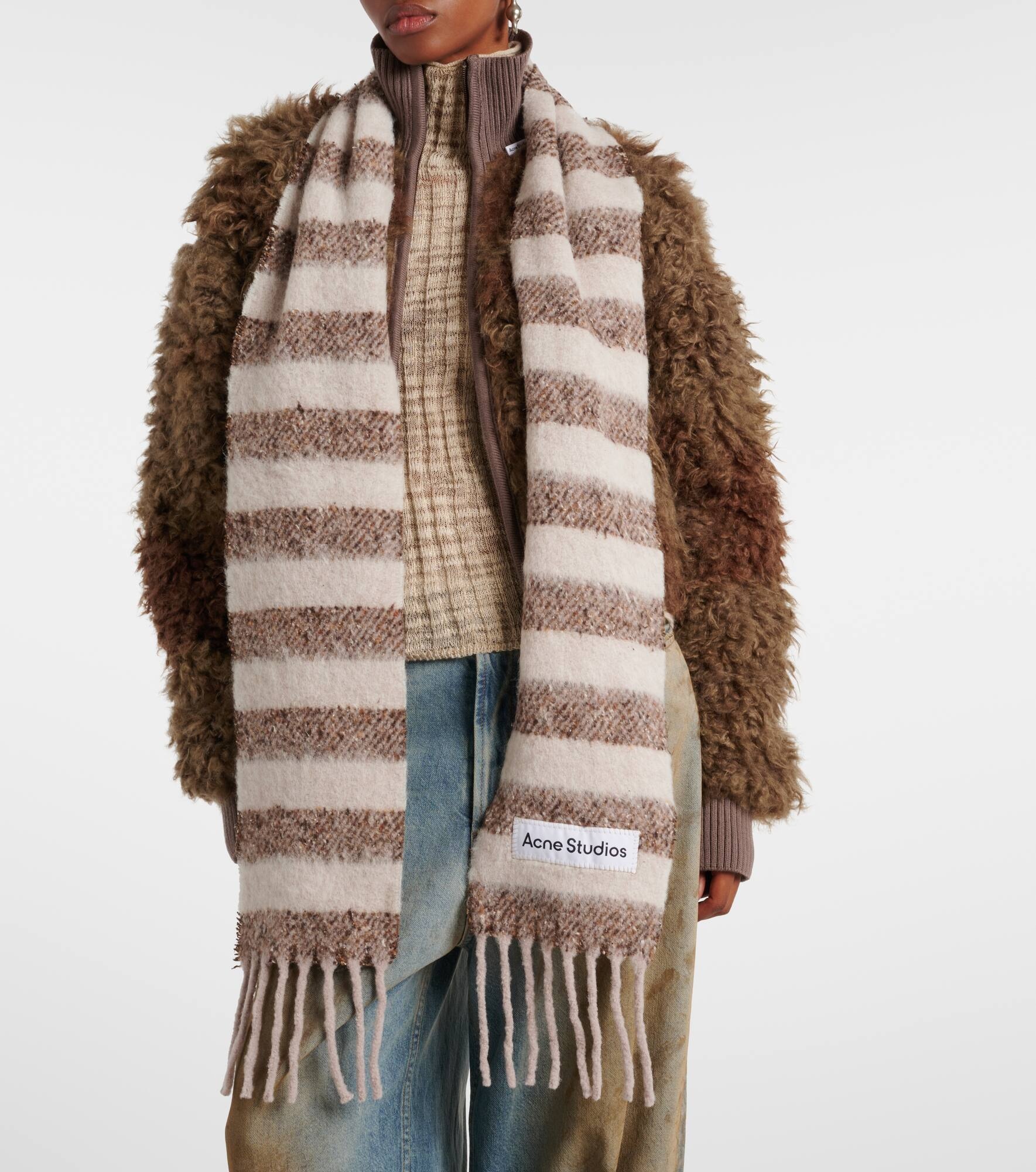 Striped wool-blend scarf - 2