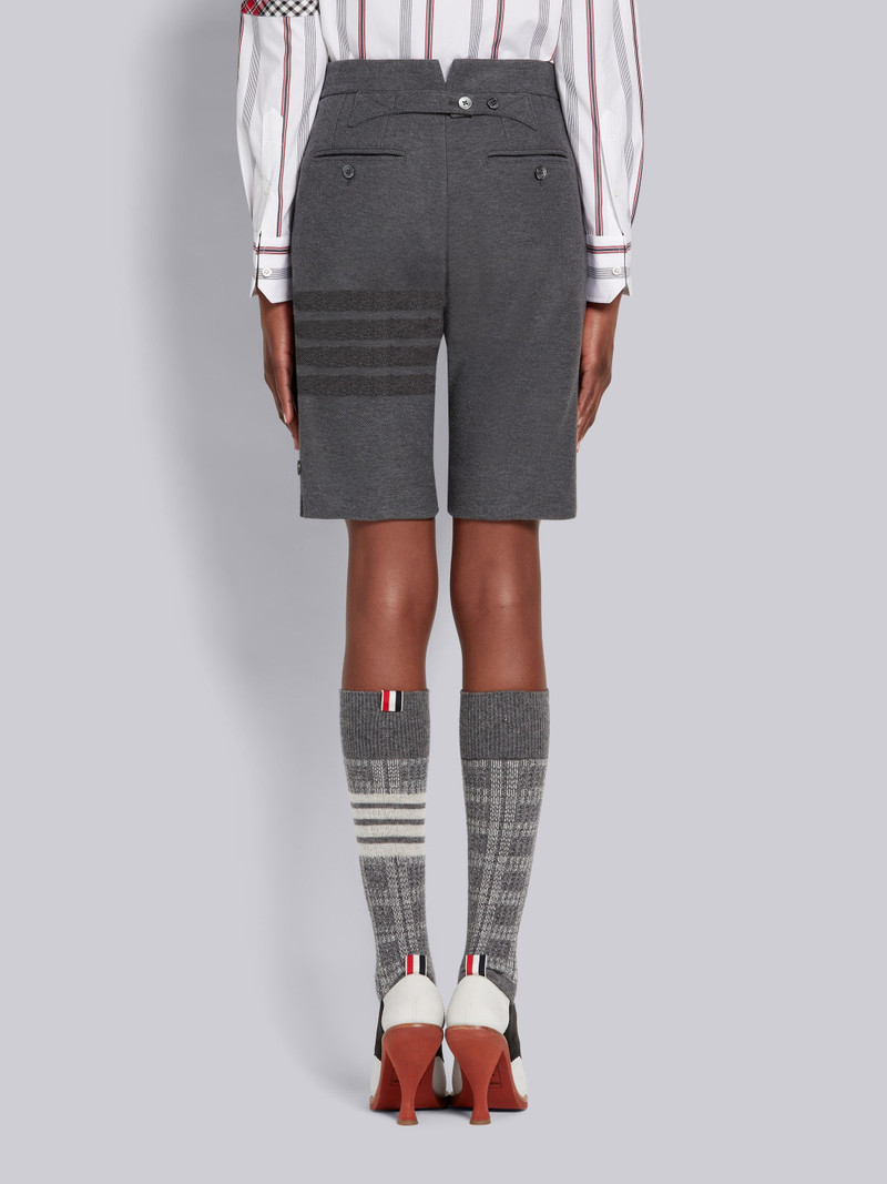 Thom Browne Medium Grey Double Face Tech Twill Tonal 4-Bar Bermuda Shorts outlook