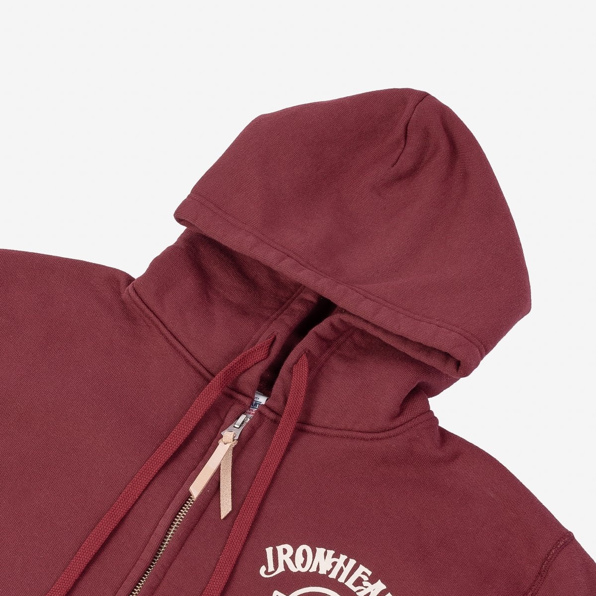 IHSW-58-BUR Printed 14oz Ultra Heavyweight Loopwheel Cotton Zippered Hoodie - Burgundy - 6