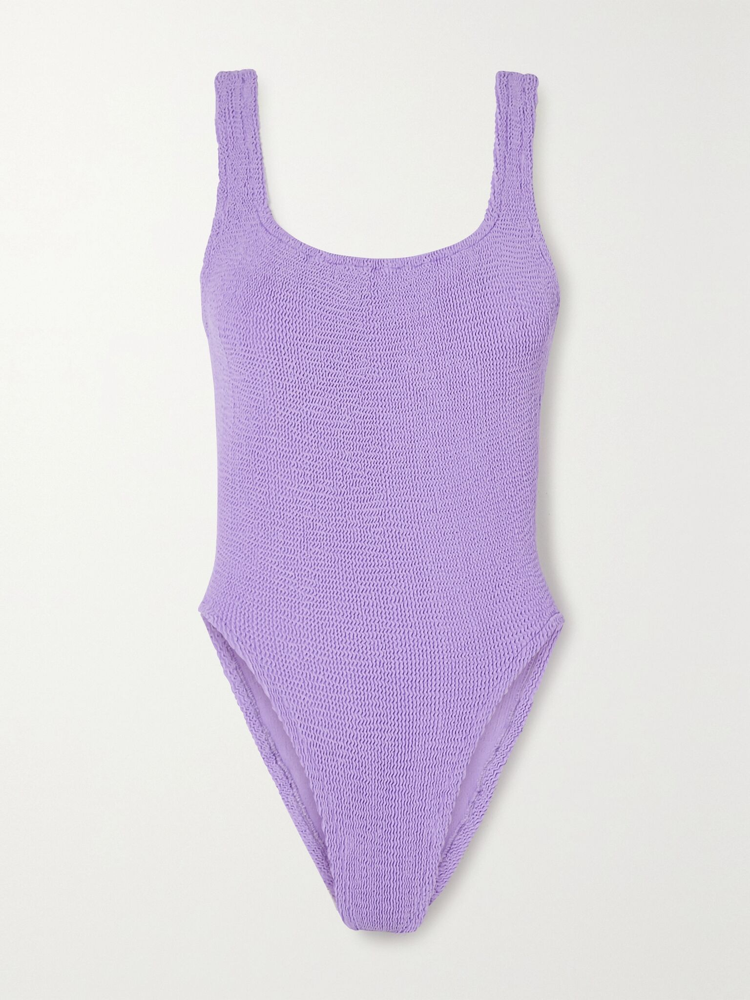 Square Neck seersucker swimsuit Lilac - 1