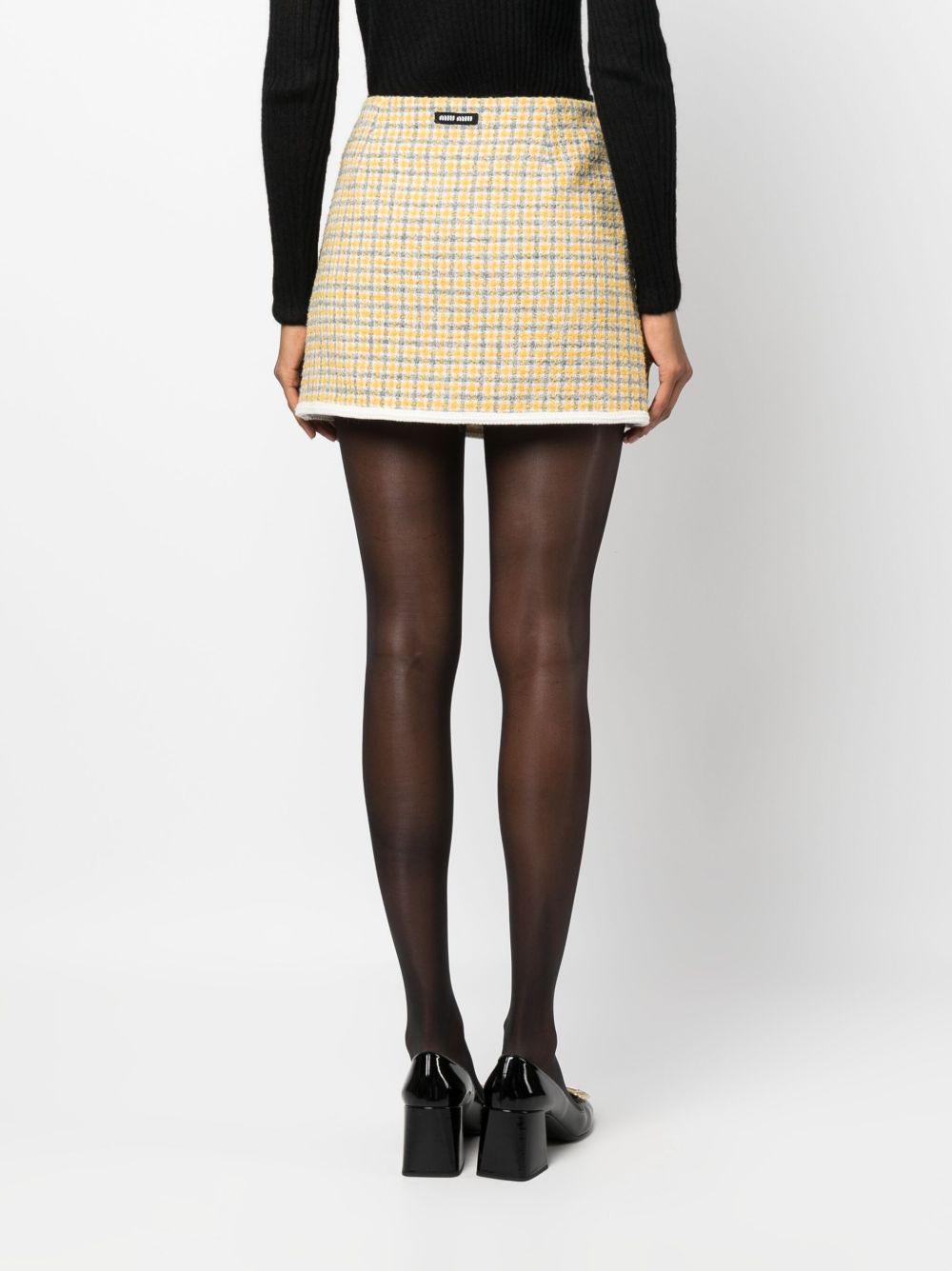 bouclé check-pattern miniskirt - 4