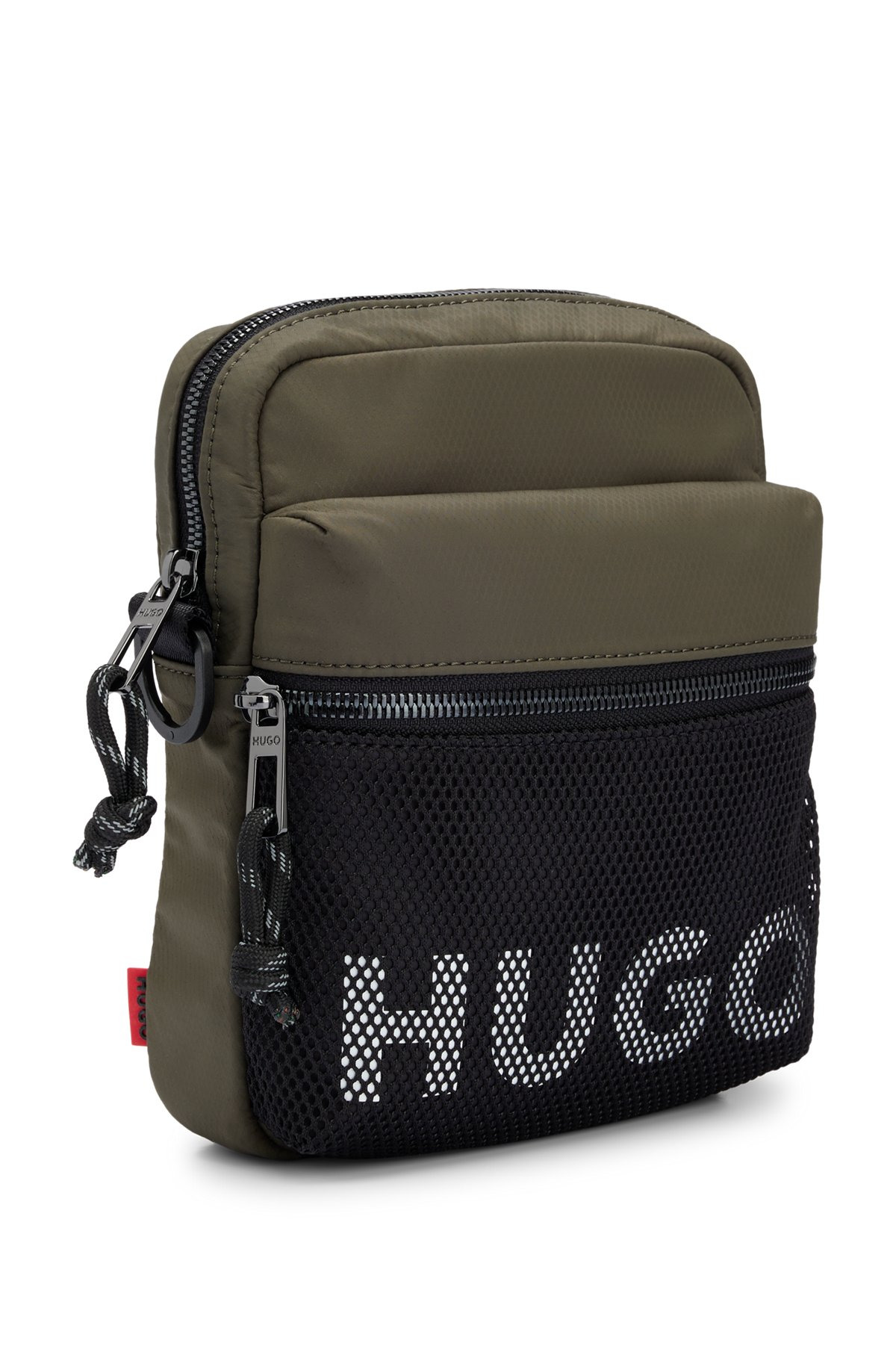 REPORTER BAG WITH CONTRAST LOGO AND MESH OVERLAY - 5