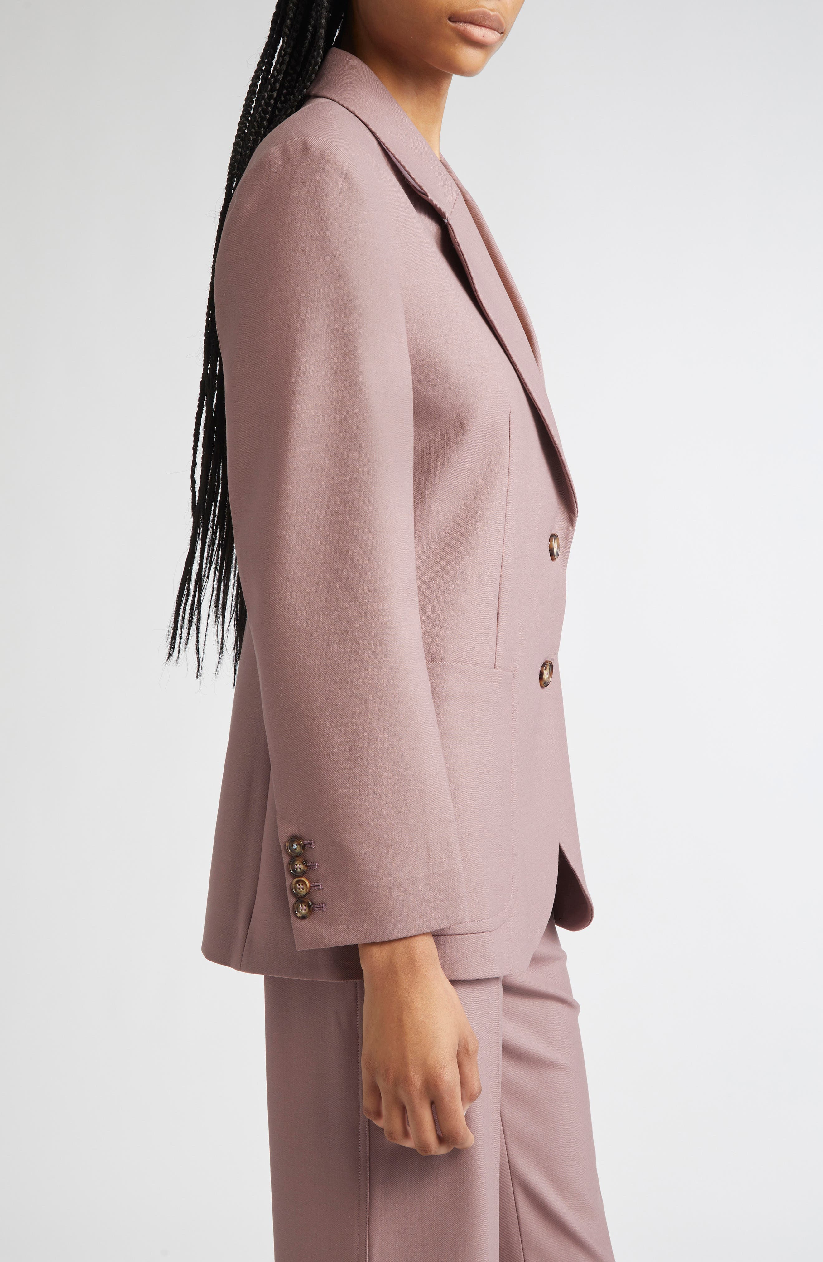 Victoria Beckham Patch Pocket Twill Jacket in Mauve at Nordstrom - 4