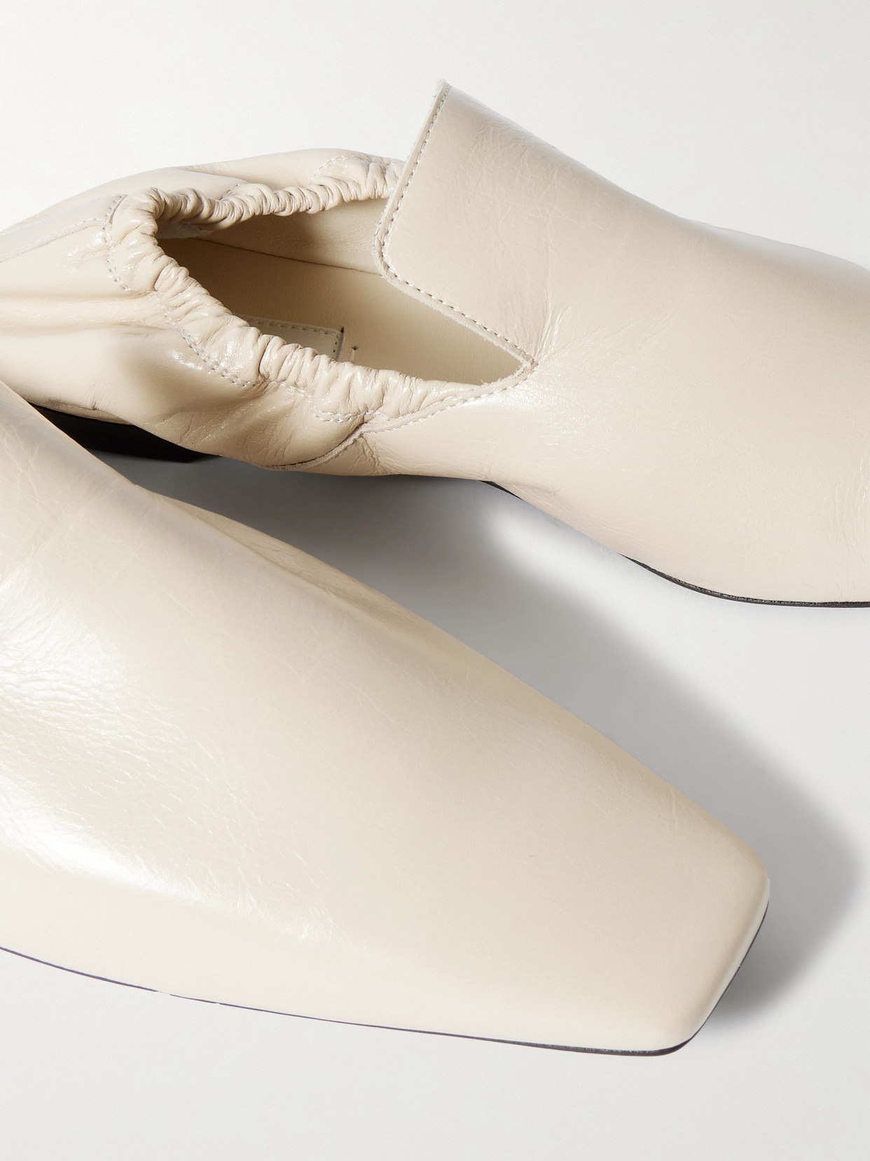 Gathered Leather Loafers - 4