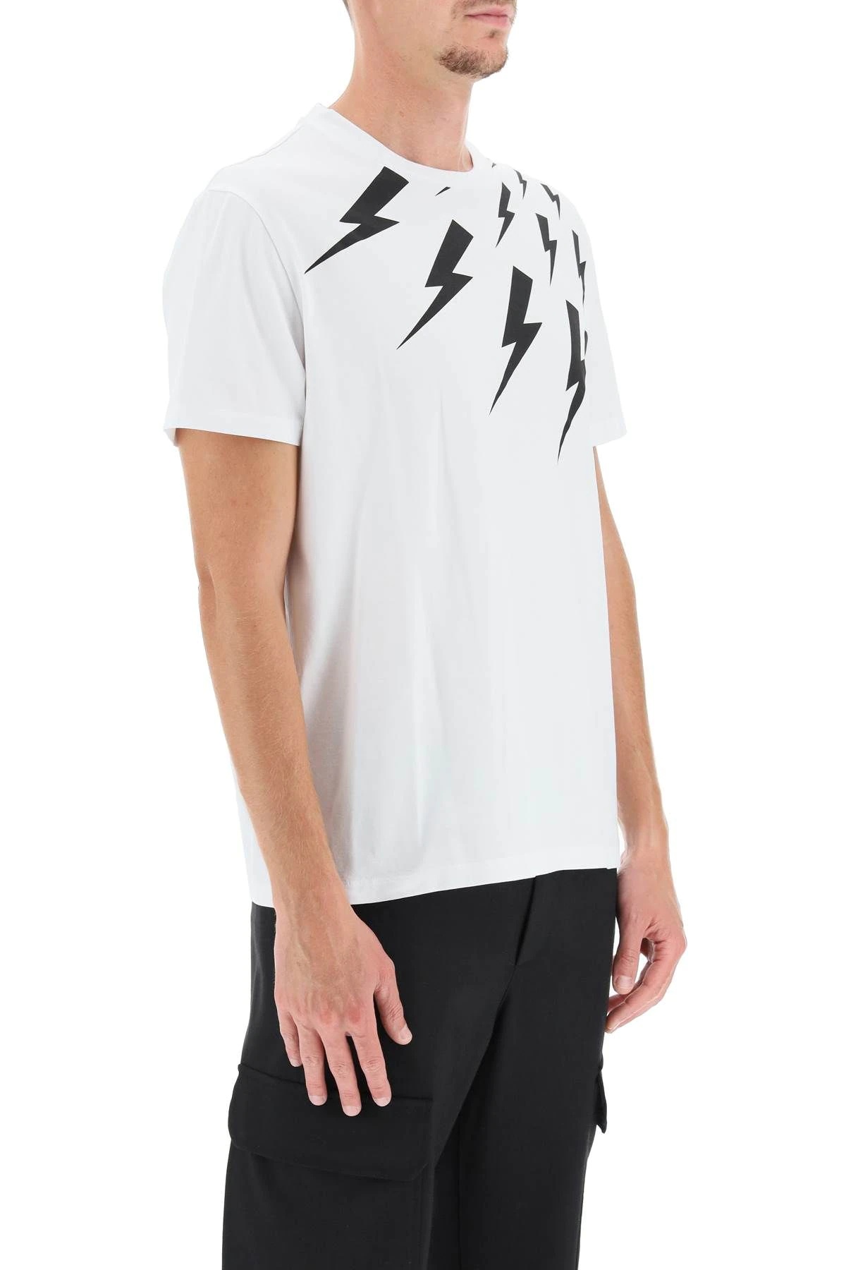 OFF-SET FAIR-ISLE THUNDERBOLT T-SHIRT - 3