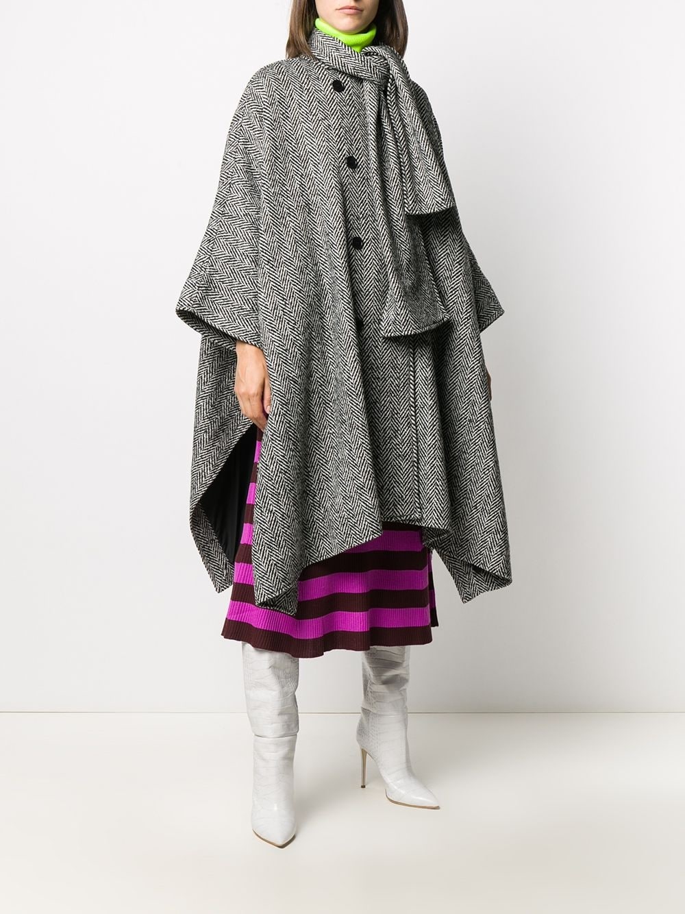 Draped fit cape coat - 3