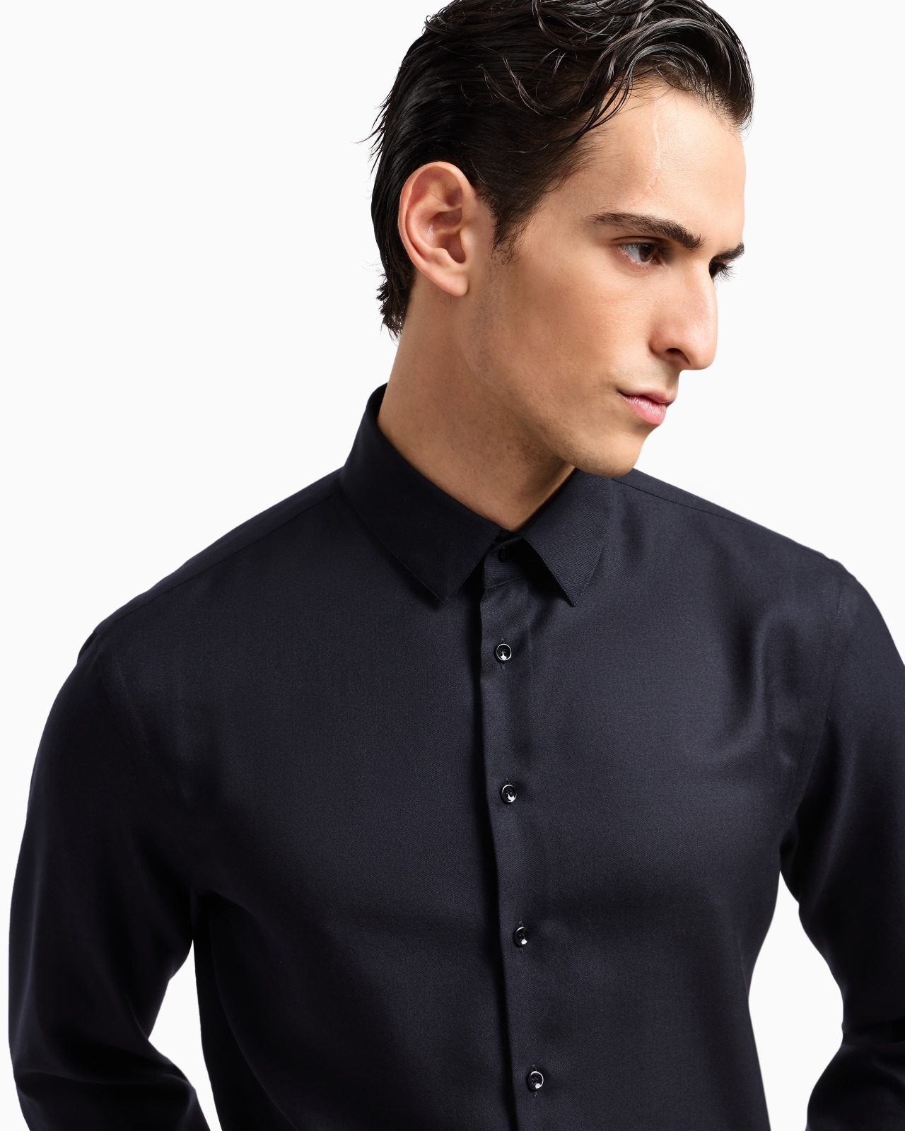 REGULAR-FIT SHIRT IN CASHMERE AND SILK TWILL - 5