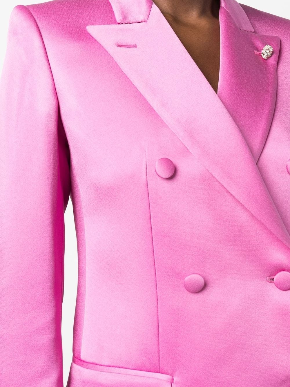double-breasted satin blazer - 5