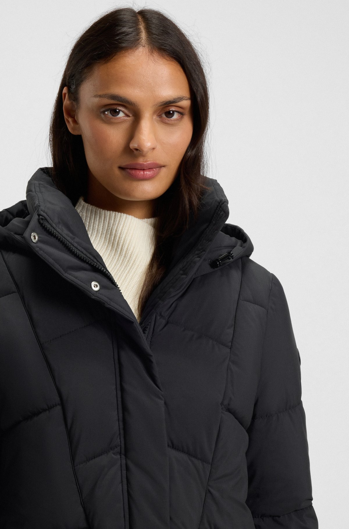 PADDED JACKET WITH HOOD AND PIPED DETAILS - 5
