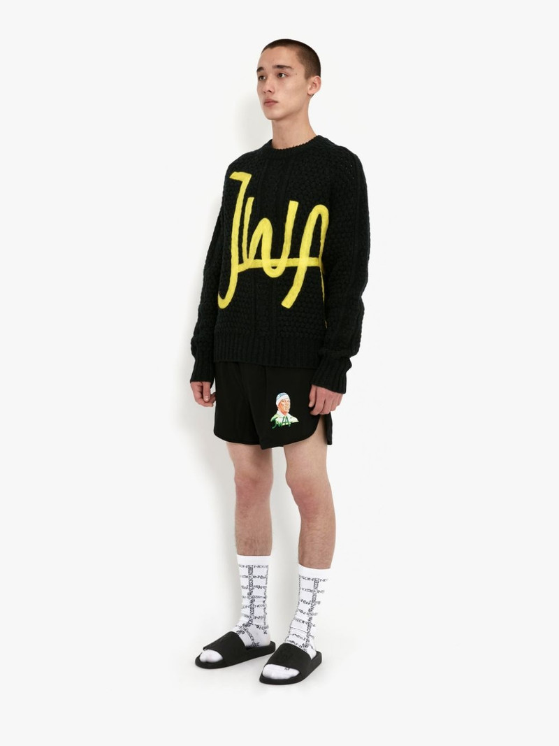 EMBROIDERED RUGBY FACE RUNNING SHORTS 3