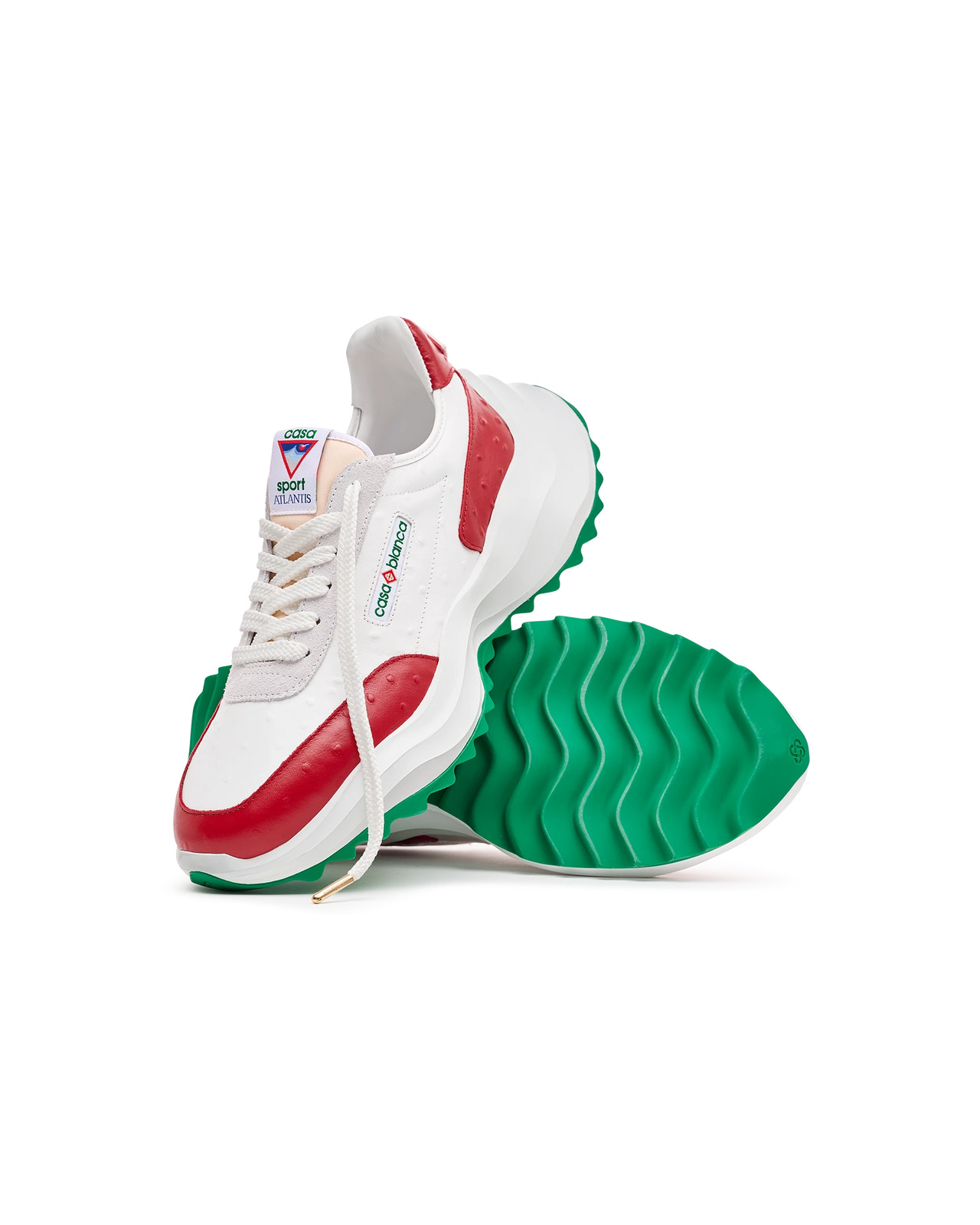 Mens Atlantis Red Ostrich Sneakers | Casablanca Paris - 9