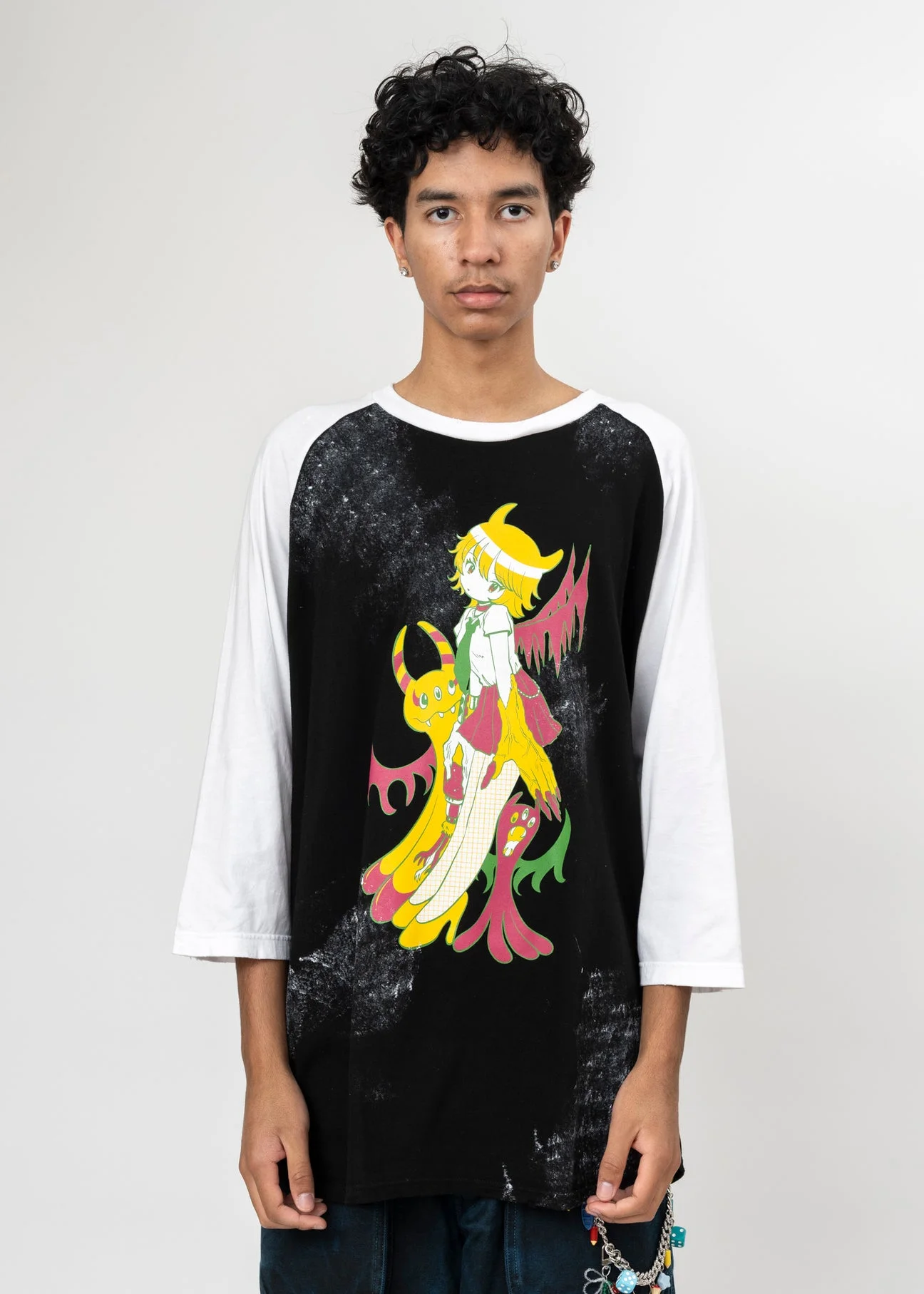 Black Kidill Punk Girl Raglan T-shirt - 1