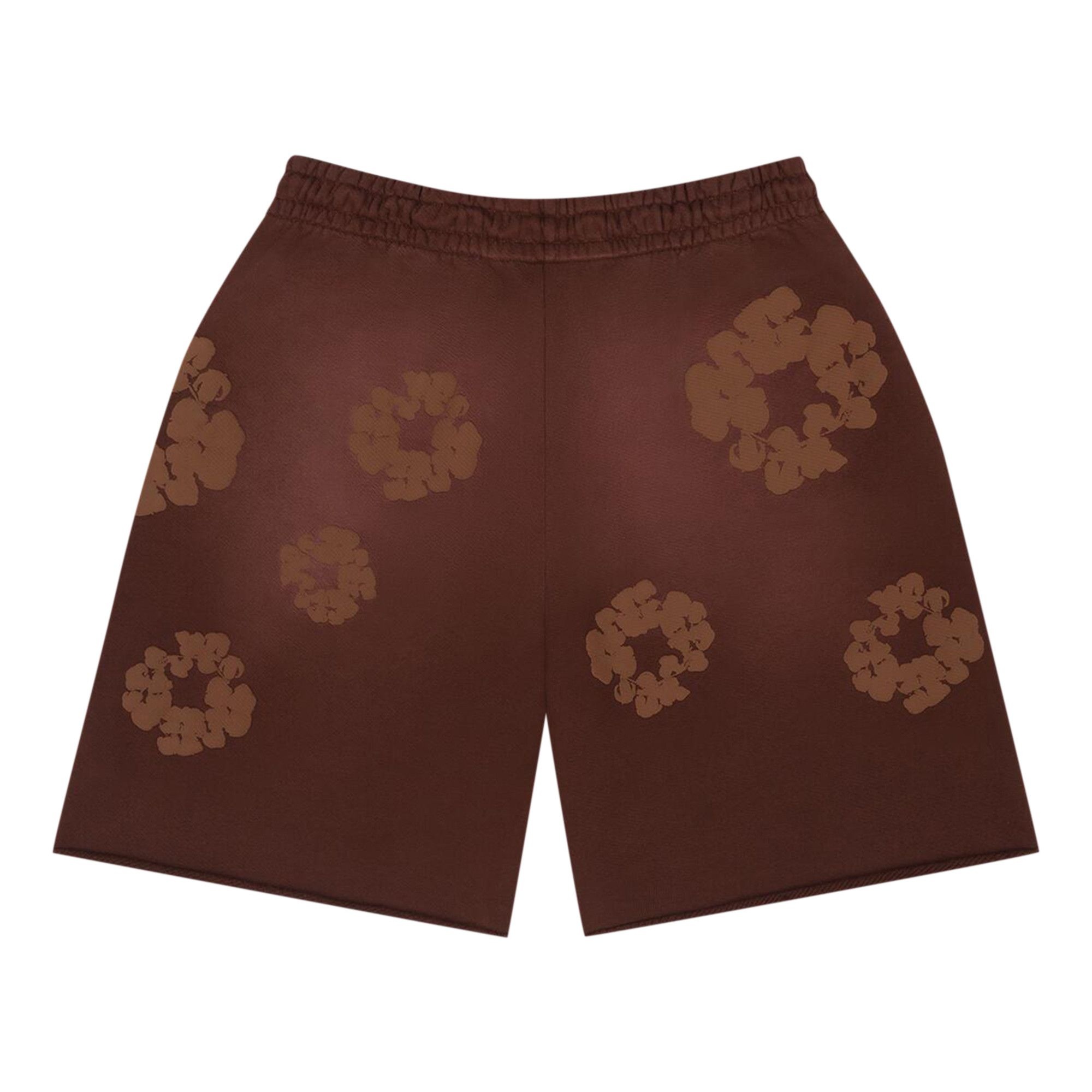 Denim Tears Mono Cotton Wreath Sweat Shorts 'Brown' - 2