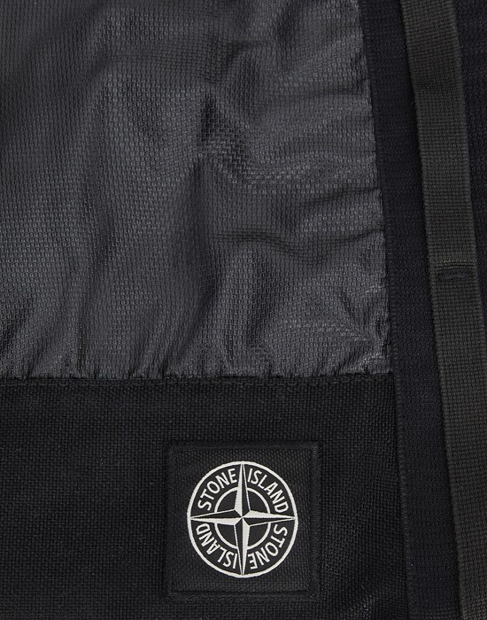 91070 MUSSOLA GOMMATA CANVAS, GARMENT DYED BLACK - 3