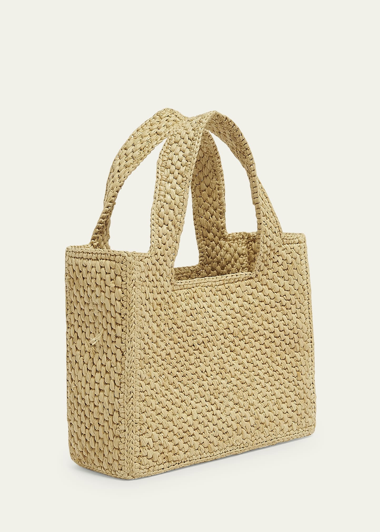 x Paula’s Ibiza Font Logo Mini Tote Bag in Raffia - 3