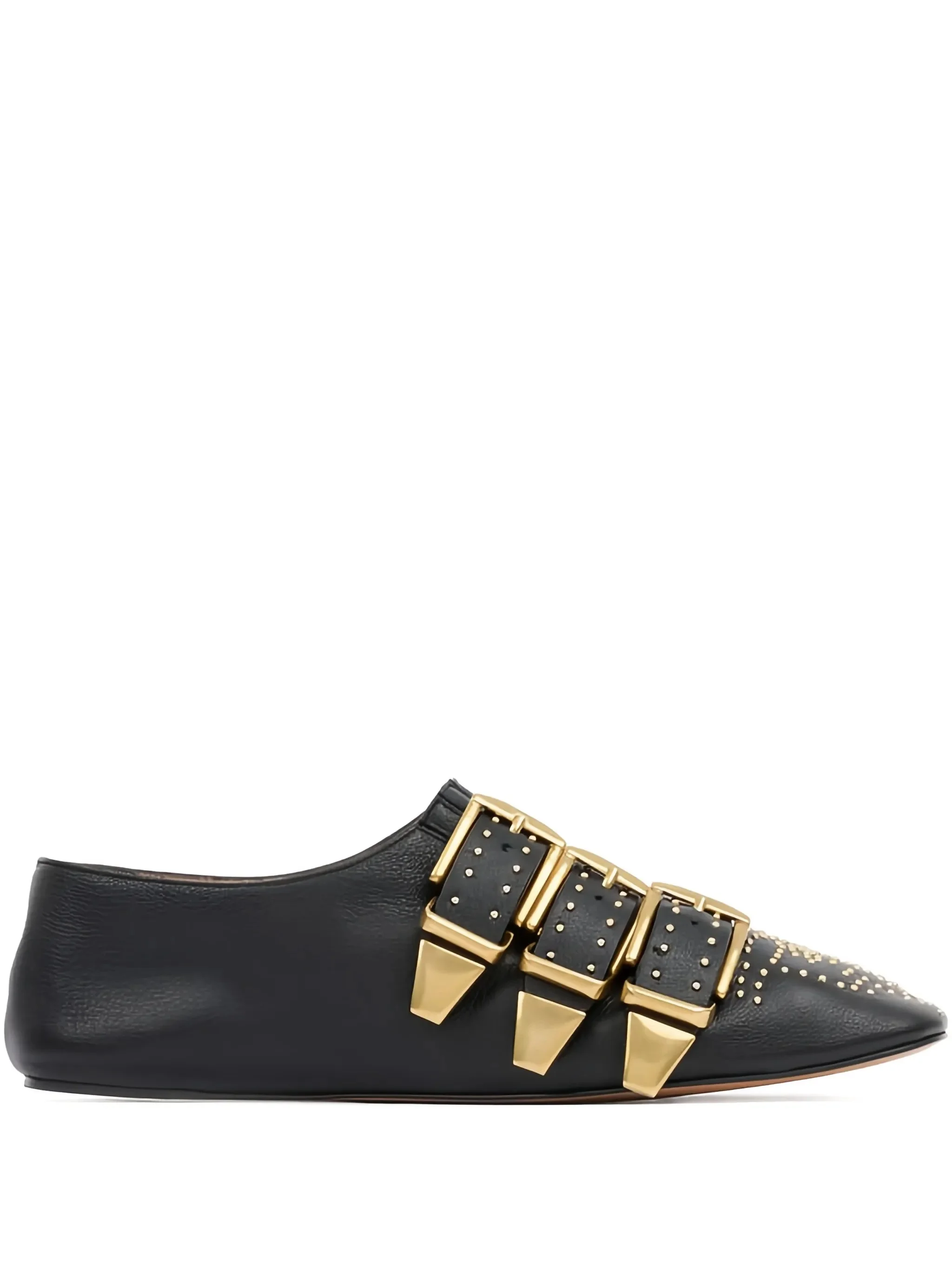Susanna buckle-details studded flat pumps - 1