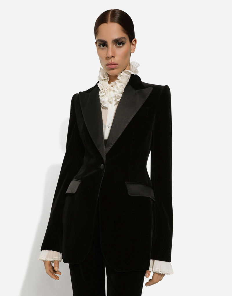 Velvet single-breasted Turlington tuxedo jacket 5