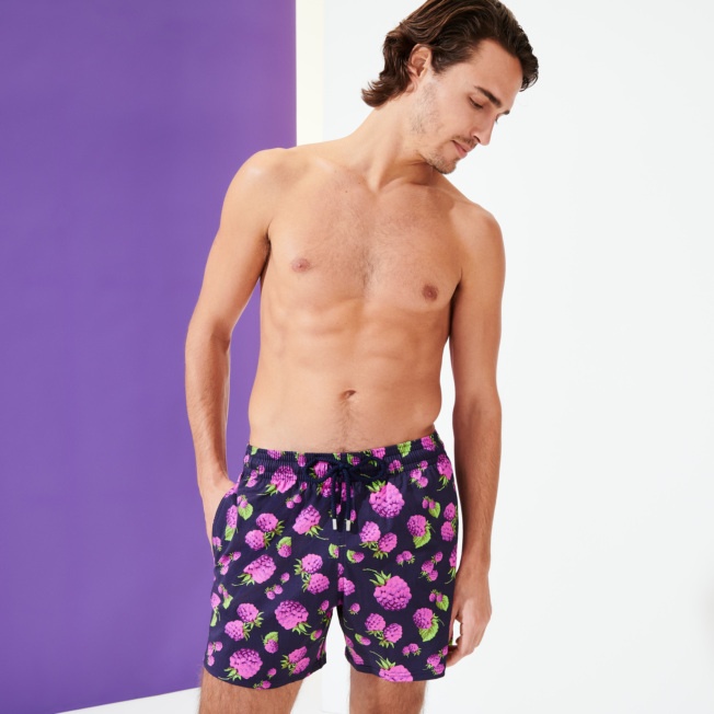 Men Stretch Short Swim Trunks 2004 Raspberries - 3