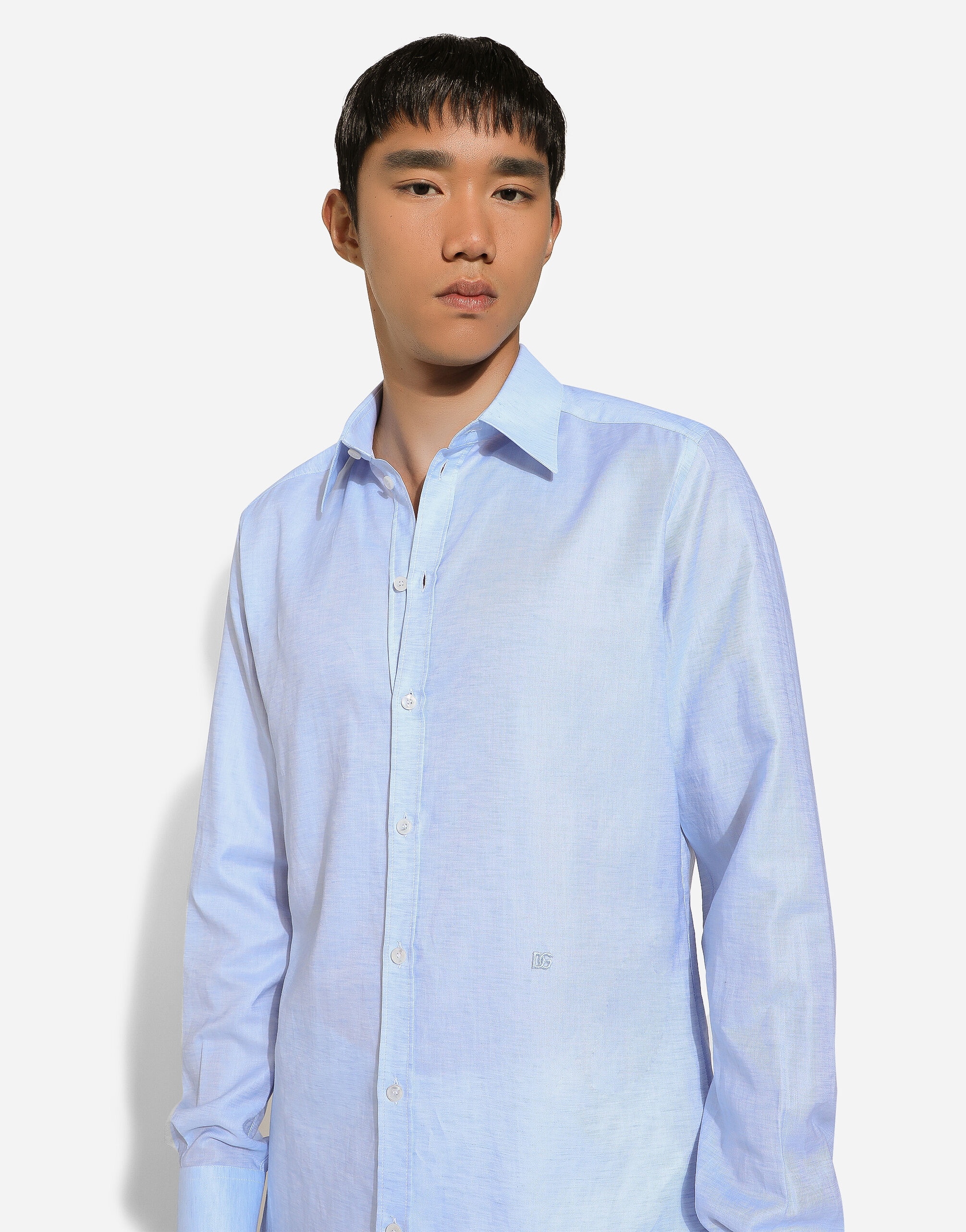 Cotton and linen Martini-fit shirt - 4