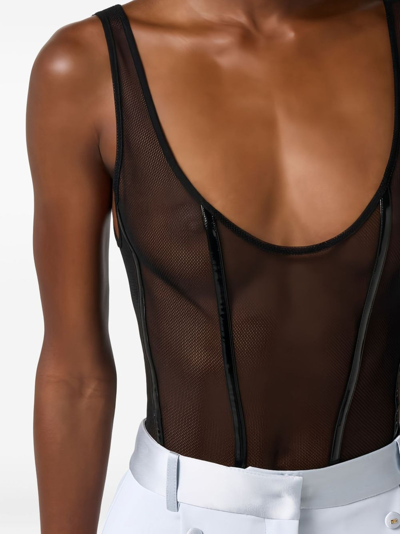 ELISABETTA FRANCHI tulle bodysuit outlook