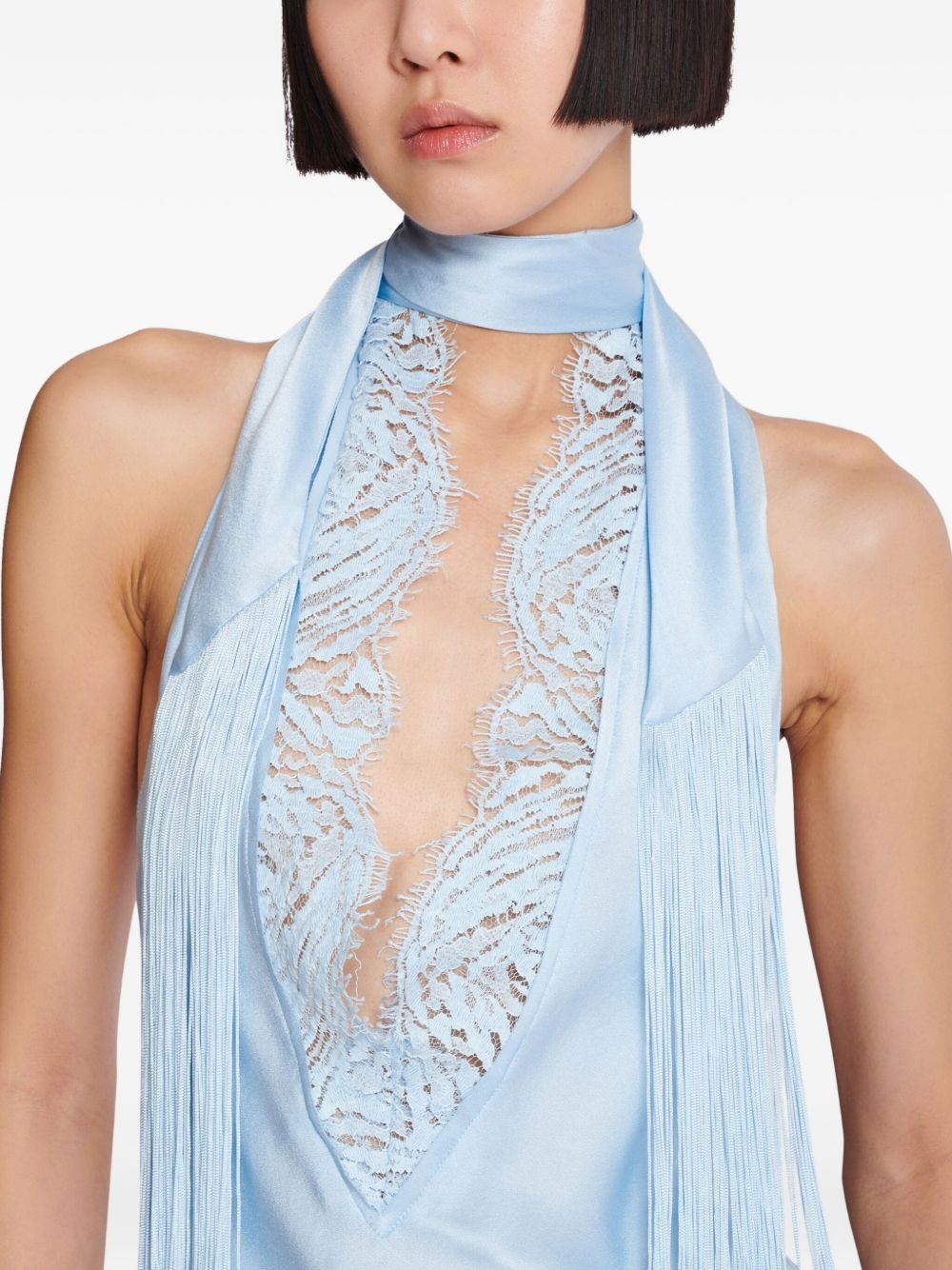 silk halterneck top - 7