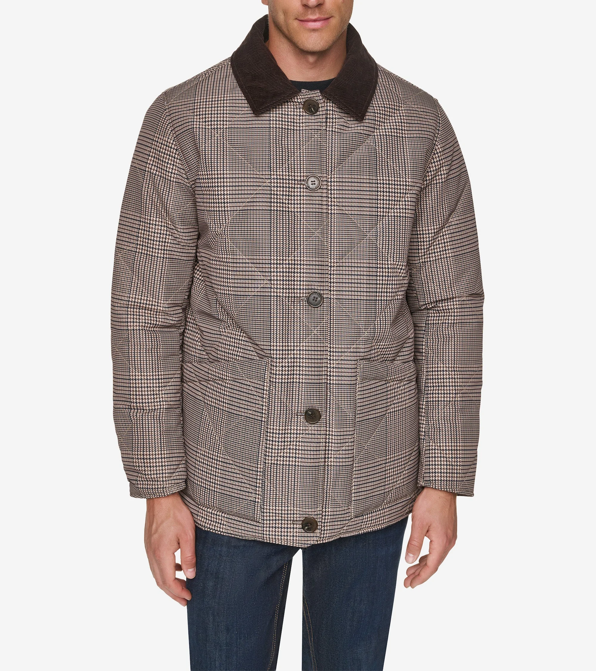 Men's Reversible Plaid Quilted Barn Jacket - 1