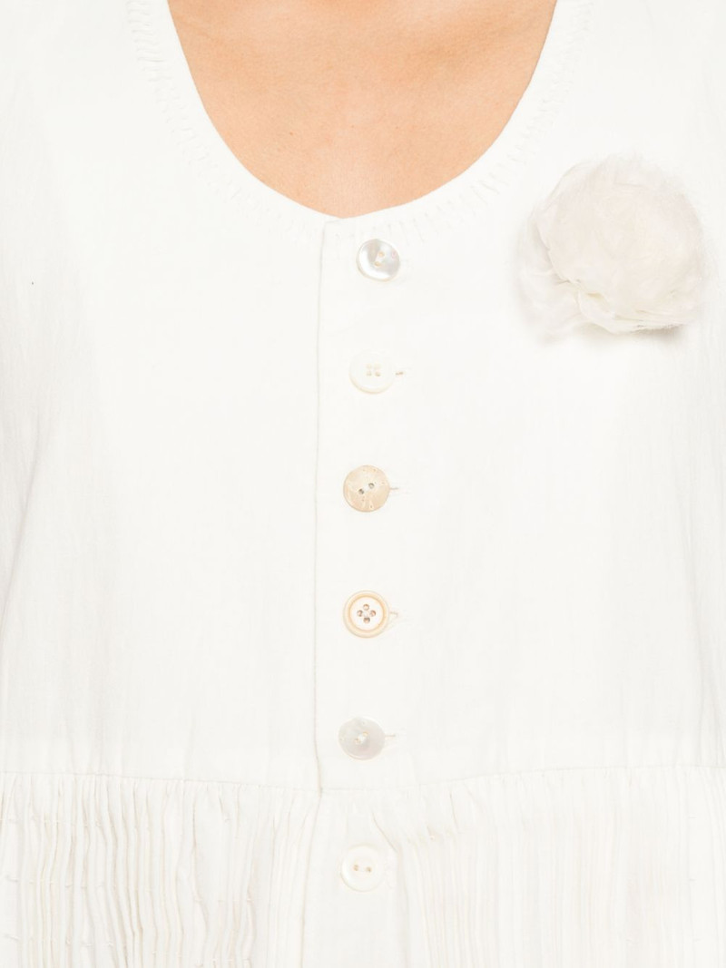 pleated floral-appliqué dress 5