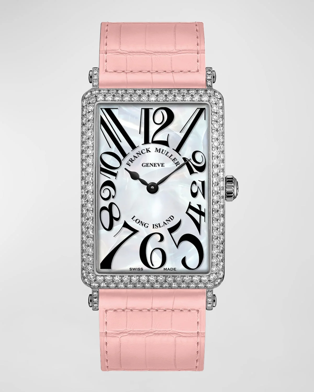 18K White Gold Long Island Diamond and Mother-of-Pearl Watch - 1