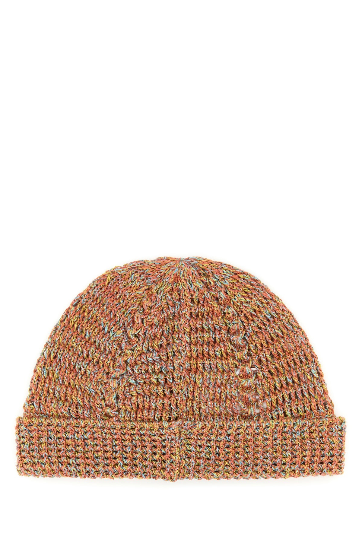 Multicolor linen blend Knitted VLogo Signature beanie hat - 2