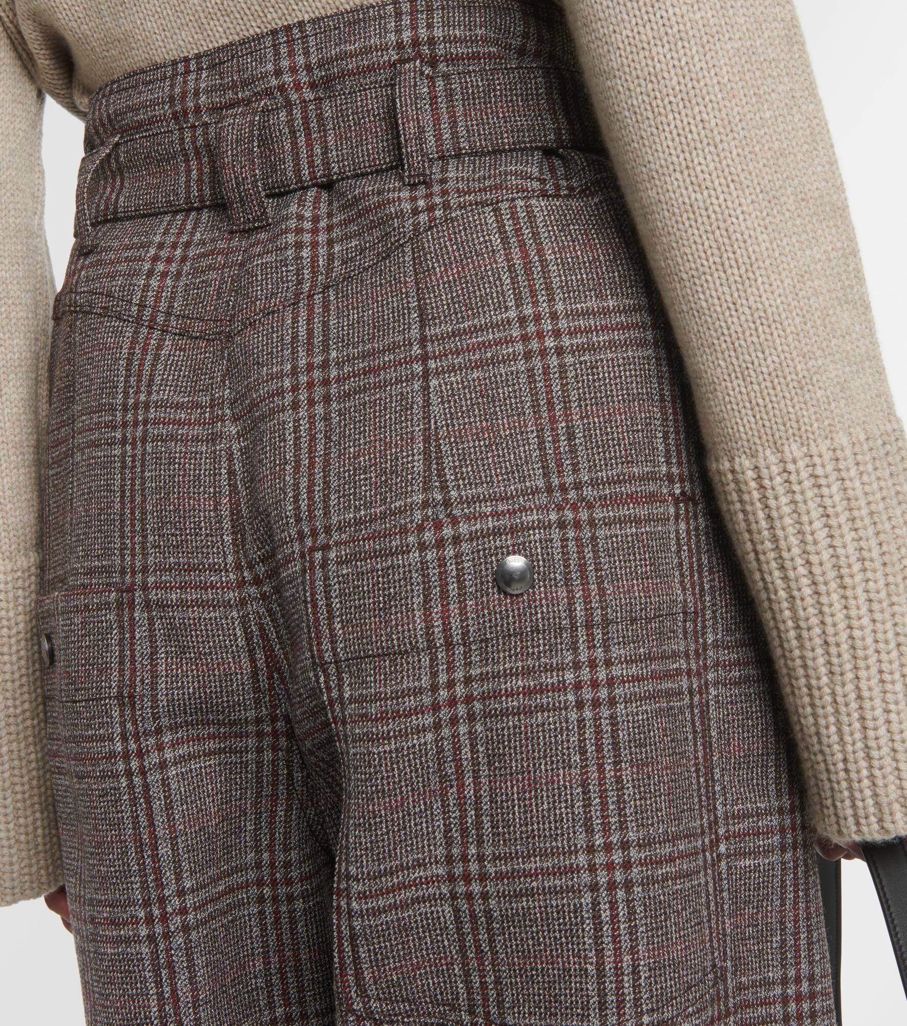 Checked high-rise virgin wool pants - 5