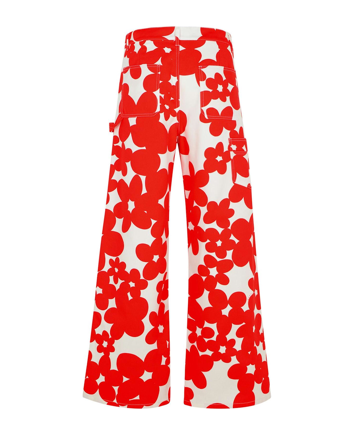 Red Cotton Jeans - 3