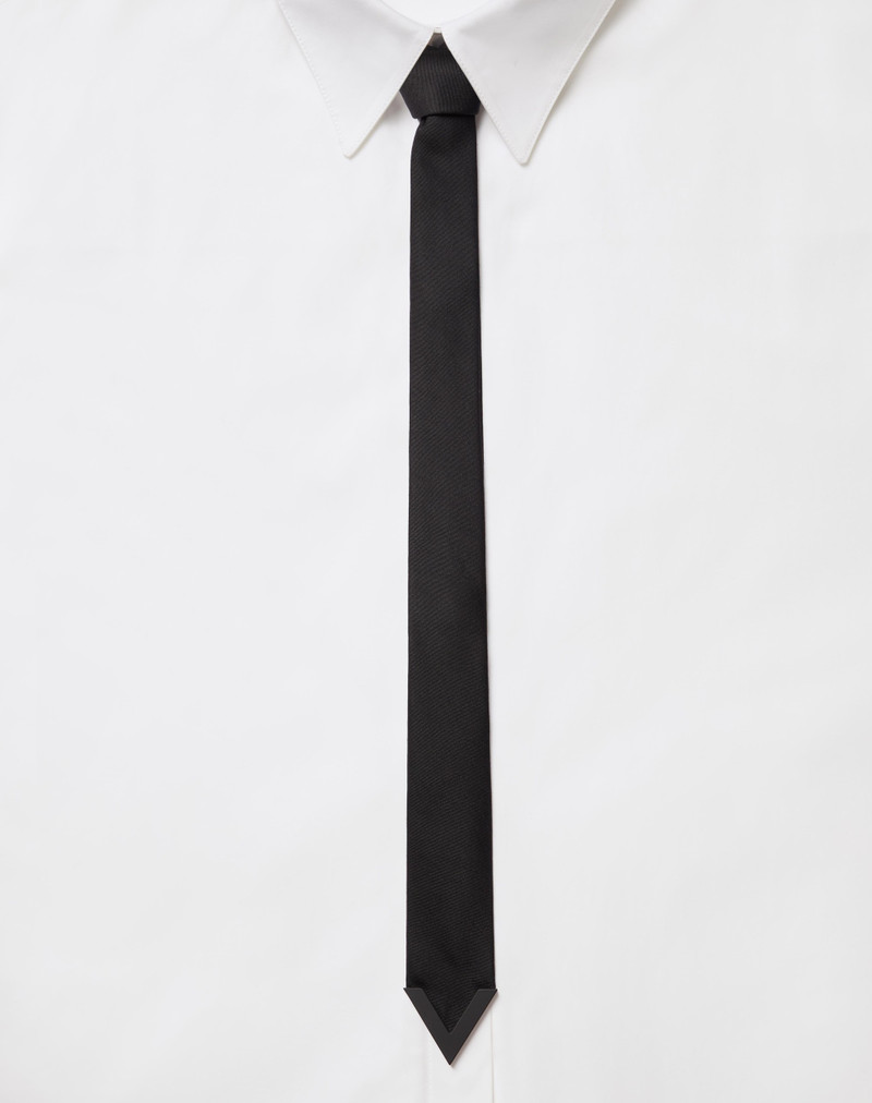 Valentino WOOL AND SILK VALENTIE TIE WITH METAL V APPLIQUÉ outlook