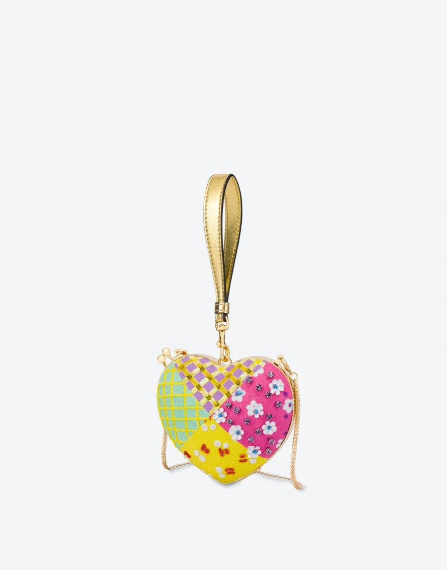 PATCHWORK EMBROIDERY HEART BAG - 2