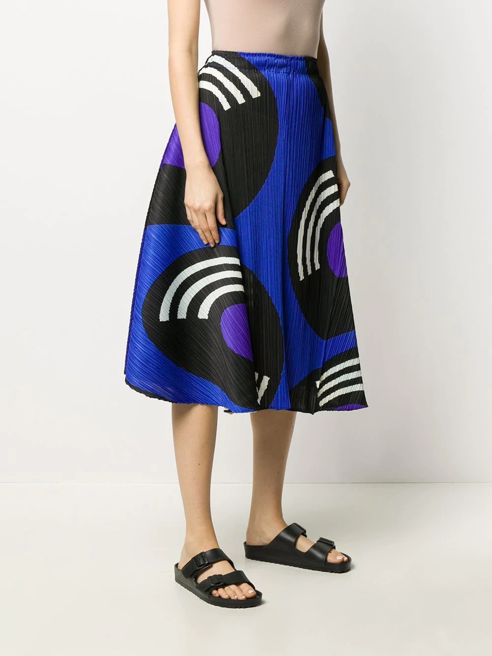 graphic-print pleated skirt - 3